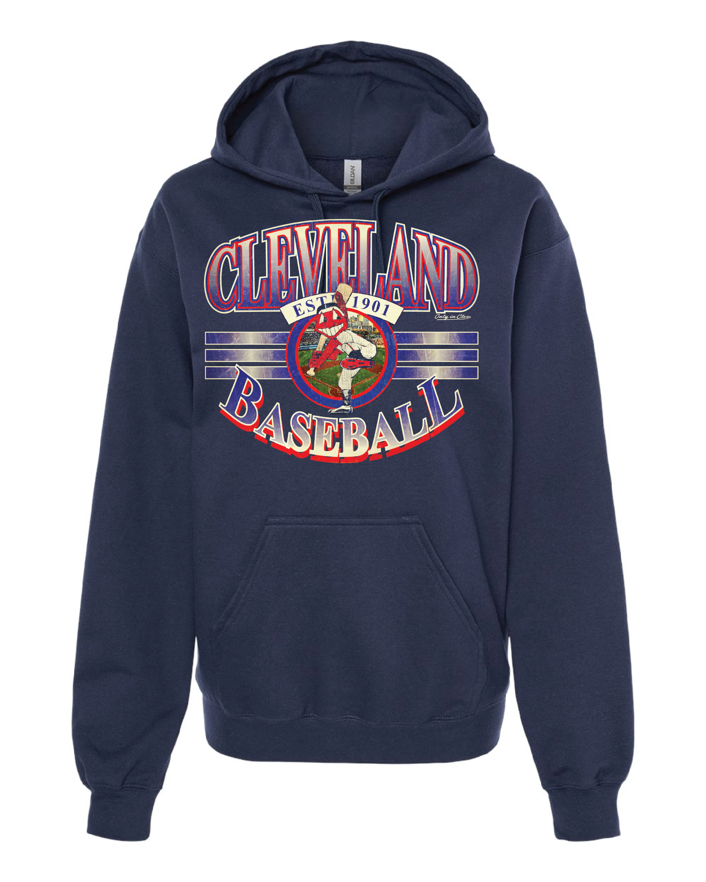 "Vintage Cleveland Baseball" on Navy - Only in Clev