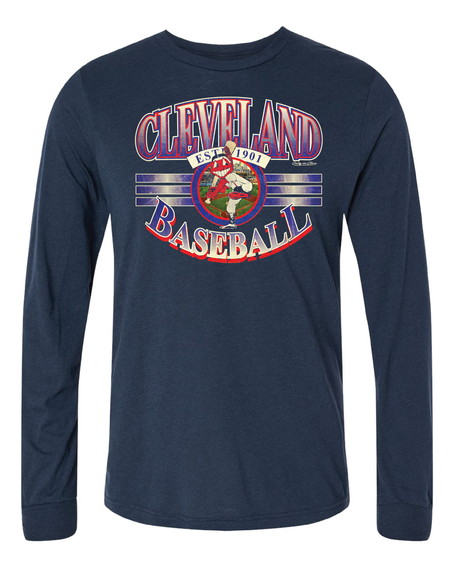 "Vintage Cleveland Baseball" on Navy - Only in Clev