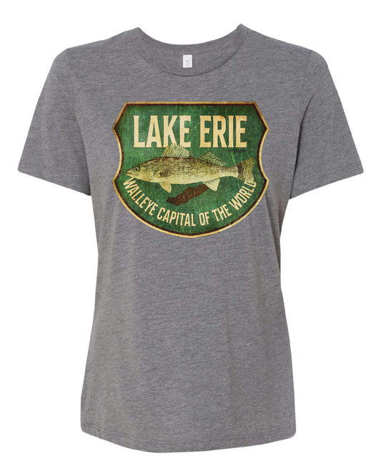 "Lake Erie Walleye Capital" Design on Gray - Only in Clev