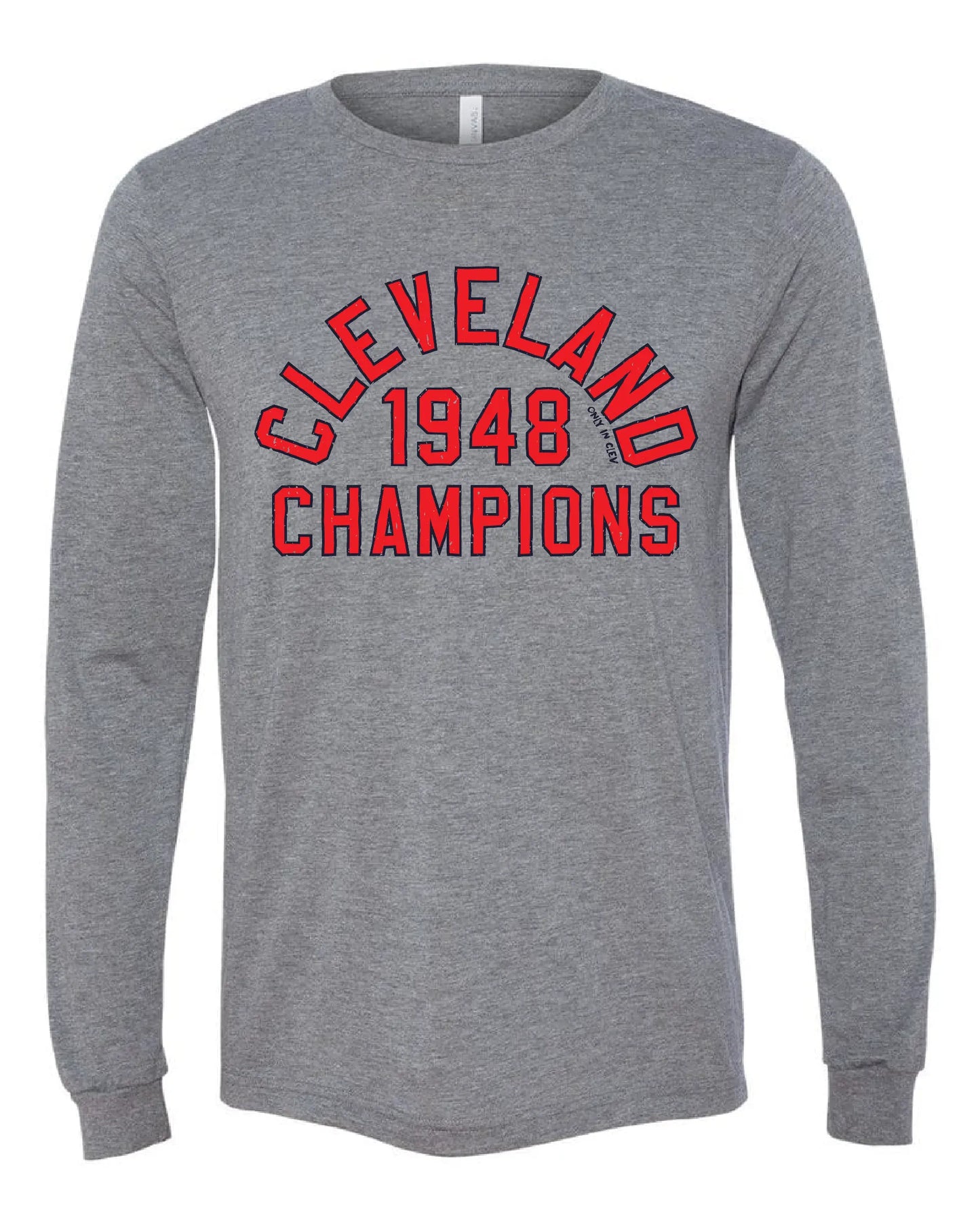 "Cleveland 1948 Champ" Baseball Design on Gray - Only in Clev
