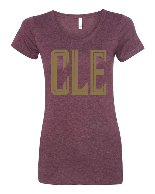 "Cleveland CLE Gold" Basketball on Maroon - Only in Clev