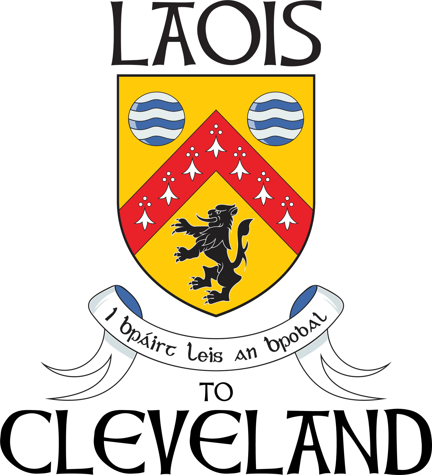 "Laois to Cle" Irish Counties Design on Gray - Only in Clev