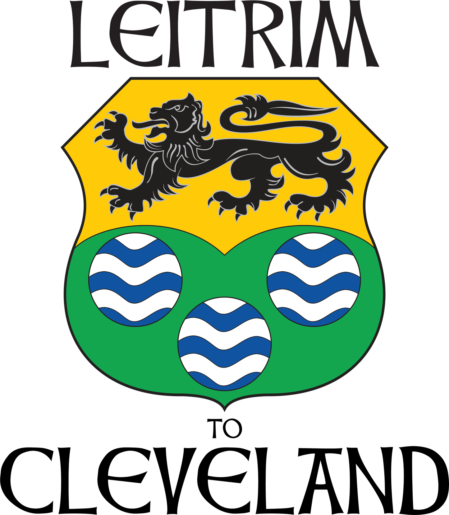 "Leitrim to Cle" Irish Counties Design on Gray - Only in Clev