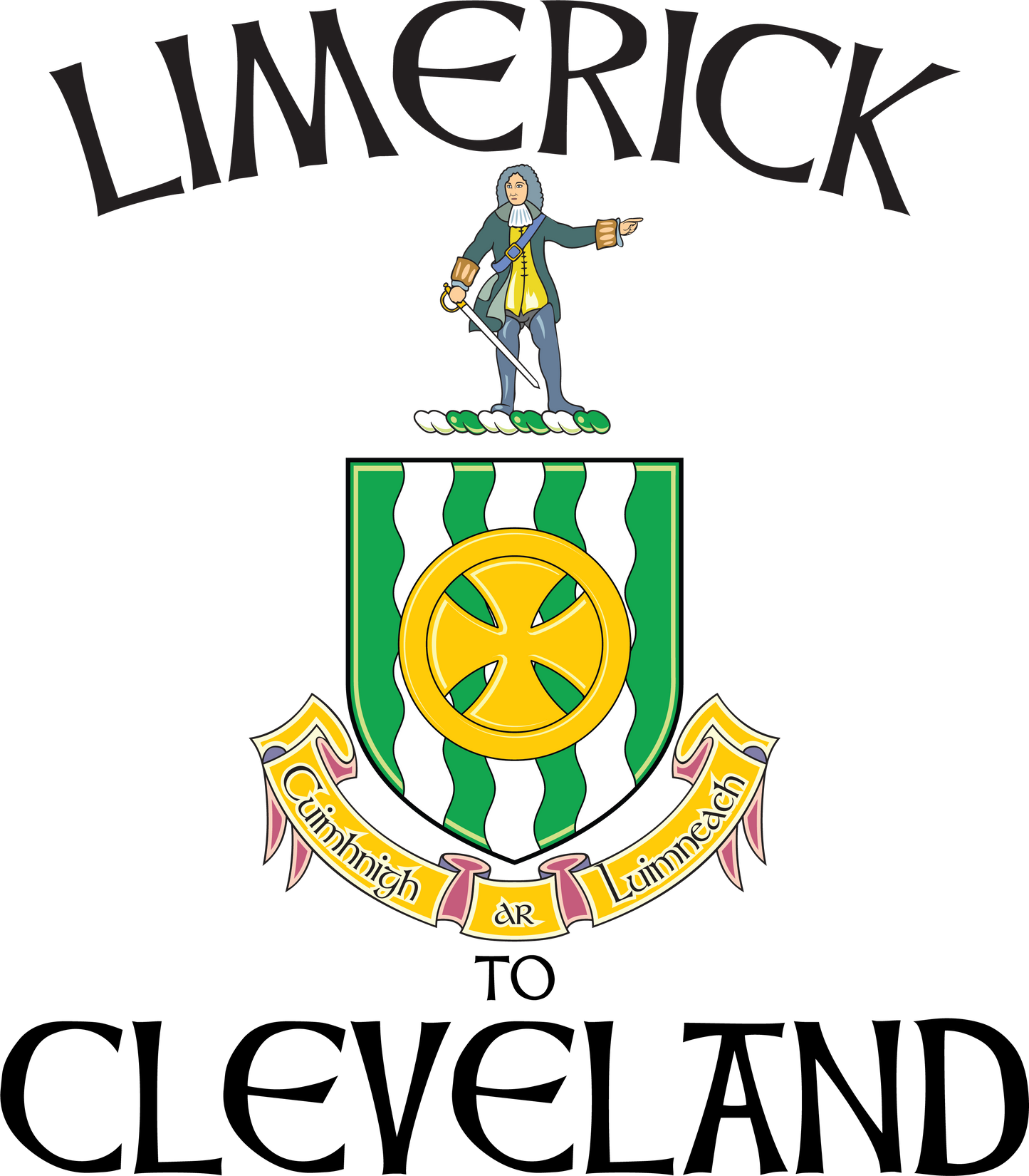 "Limerick to Cle" Irish Counties Design on Gray - Only in Clev