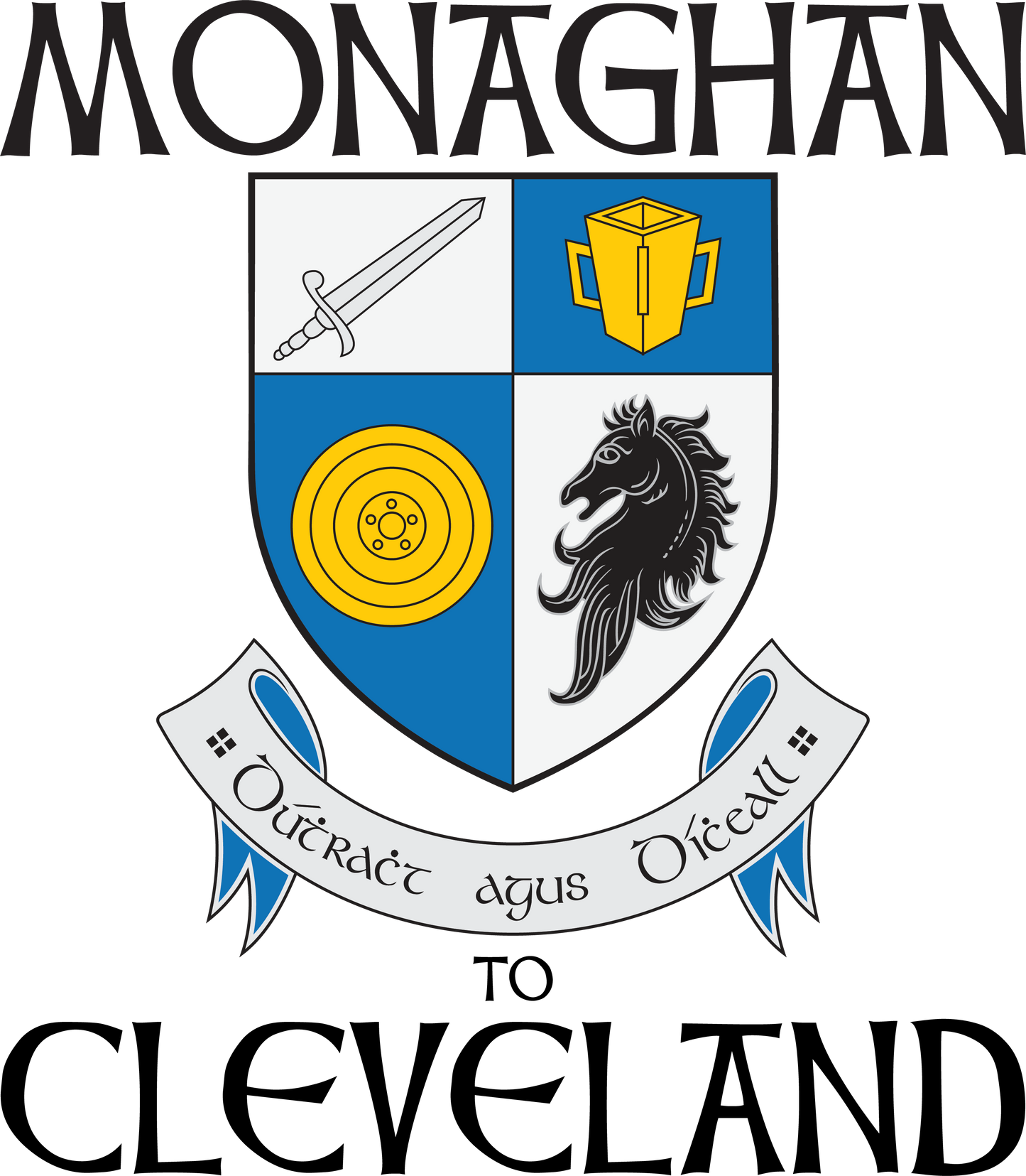 "Monaghan to Cle" Irish Counties Design on Gray - Only in Clev