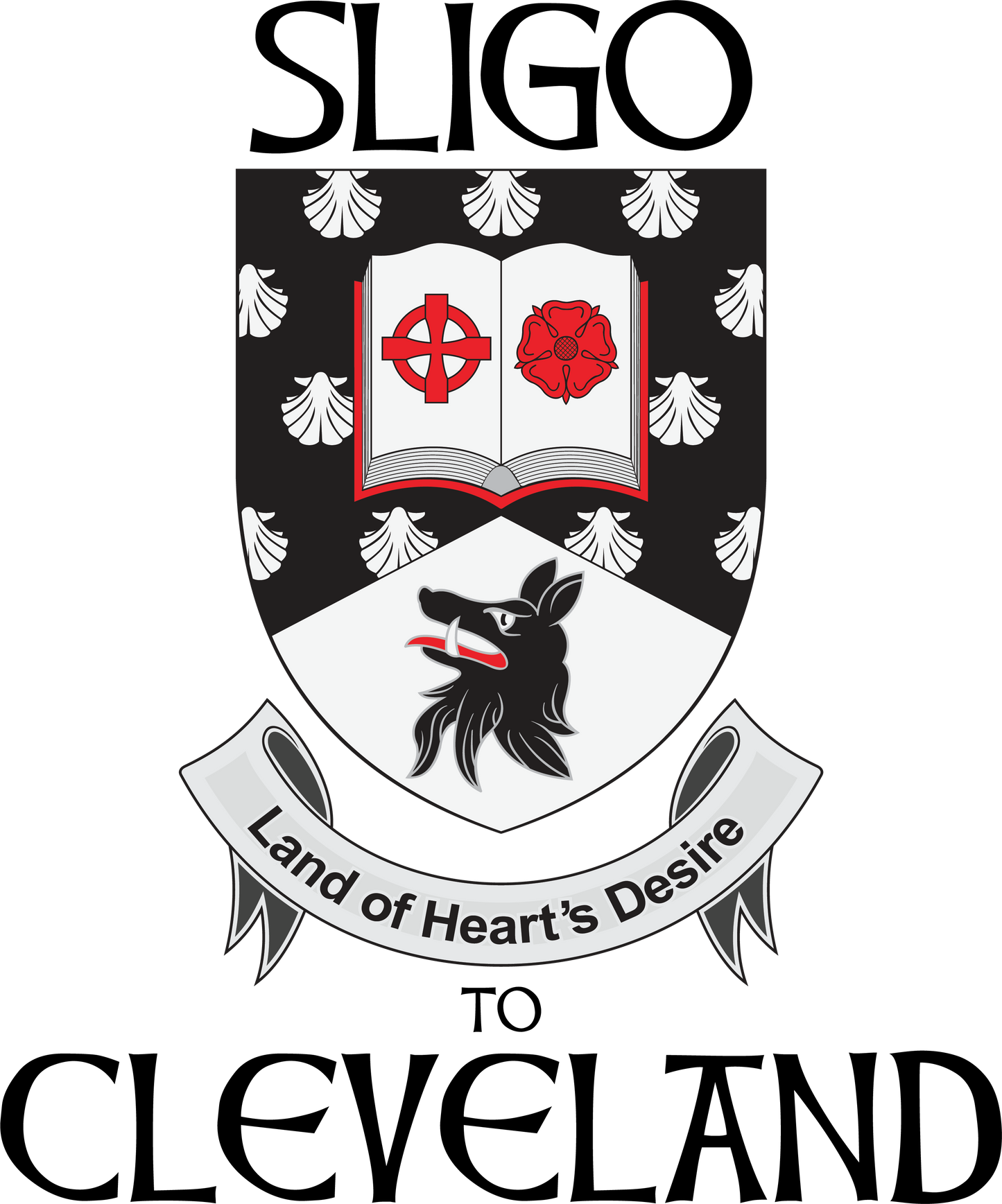 "Sligo to Cle" Irish Counties Design on Gray - Only in Clev