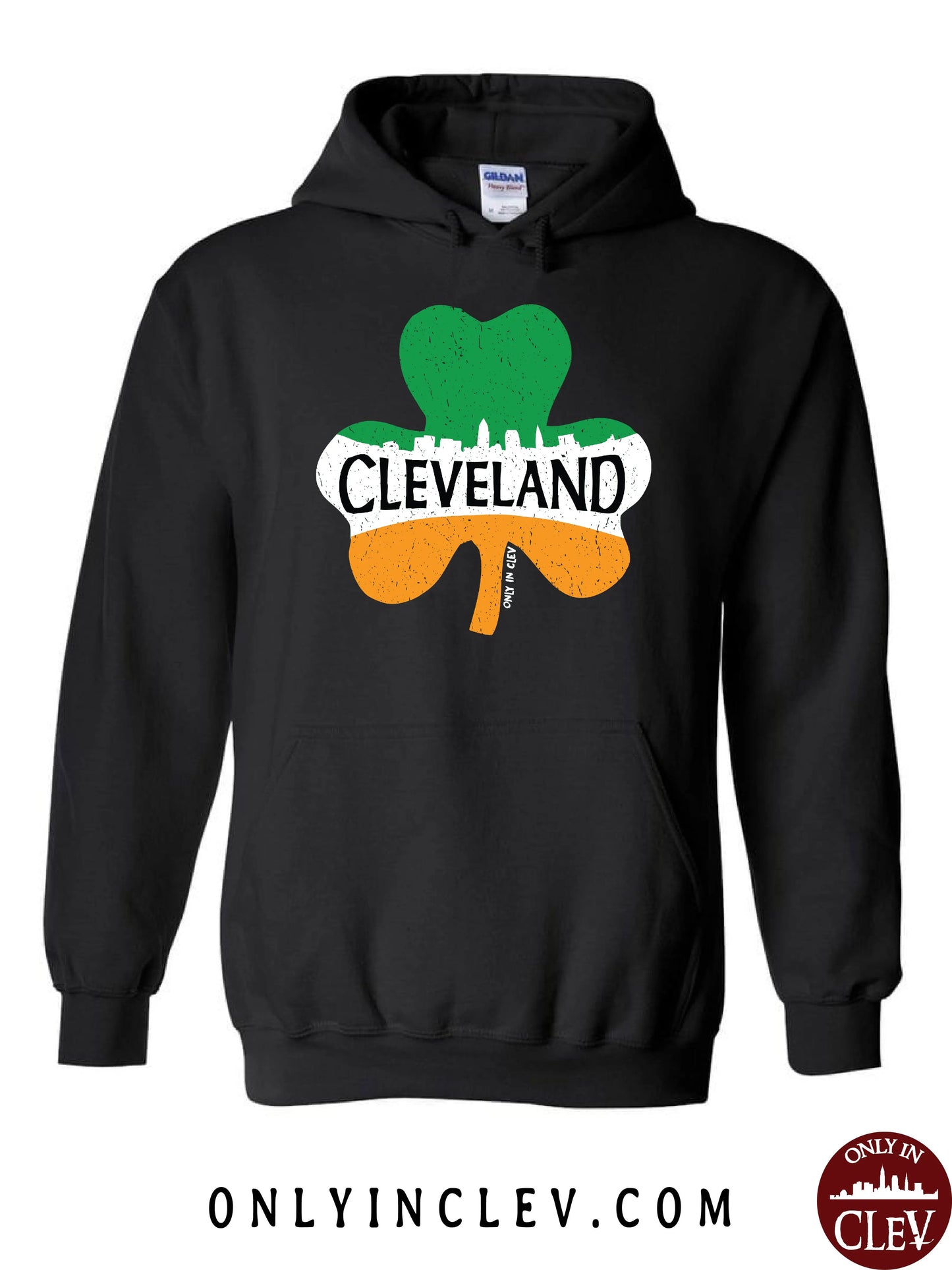"Cleveland Shamrock" Design on black - Only in Clev