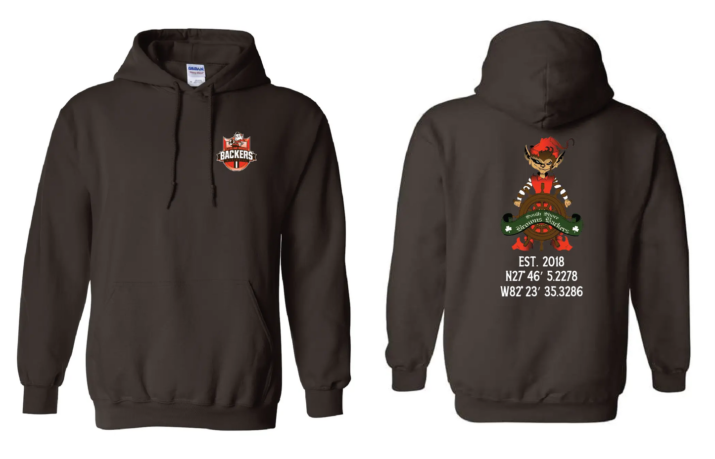 "South Shore Backers" Design on Brown - Only in Clev 3XL-Unisex-hoodie