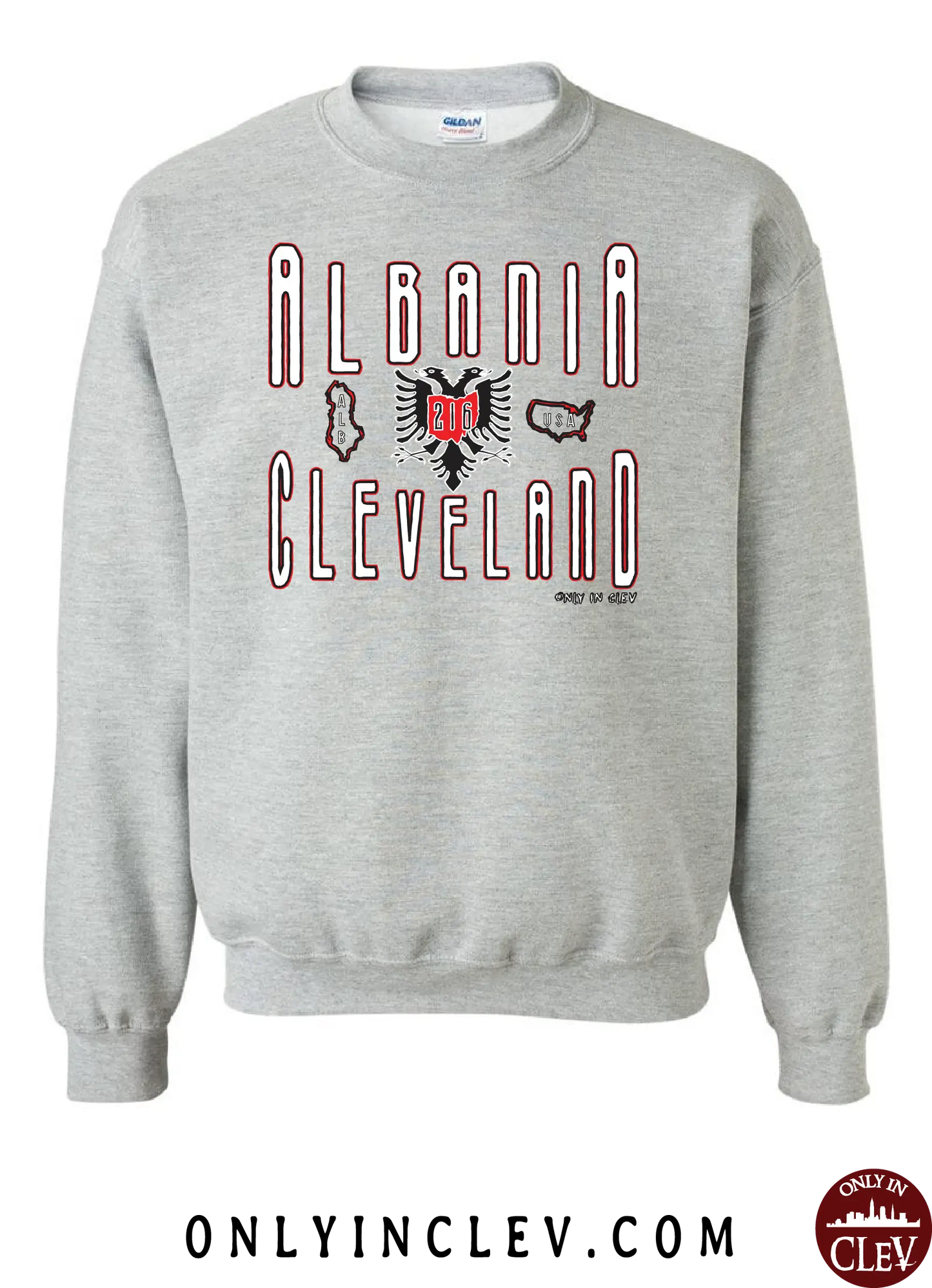 "Cleveland Albania" Design on Gray - Only in Clev