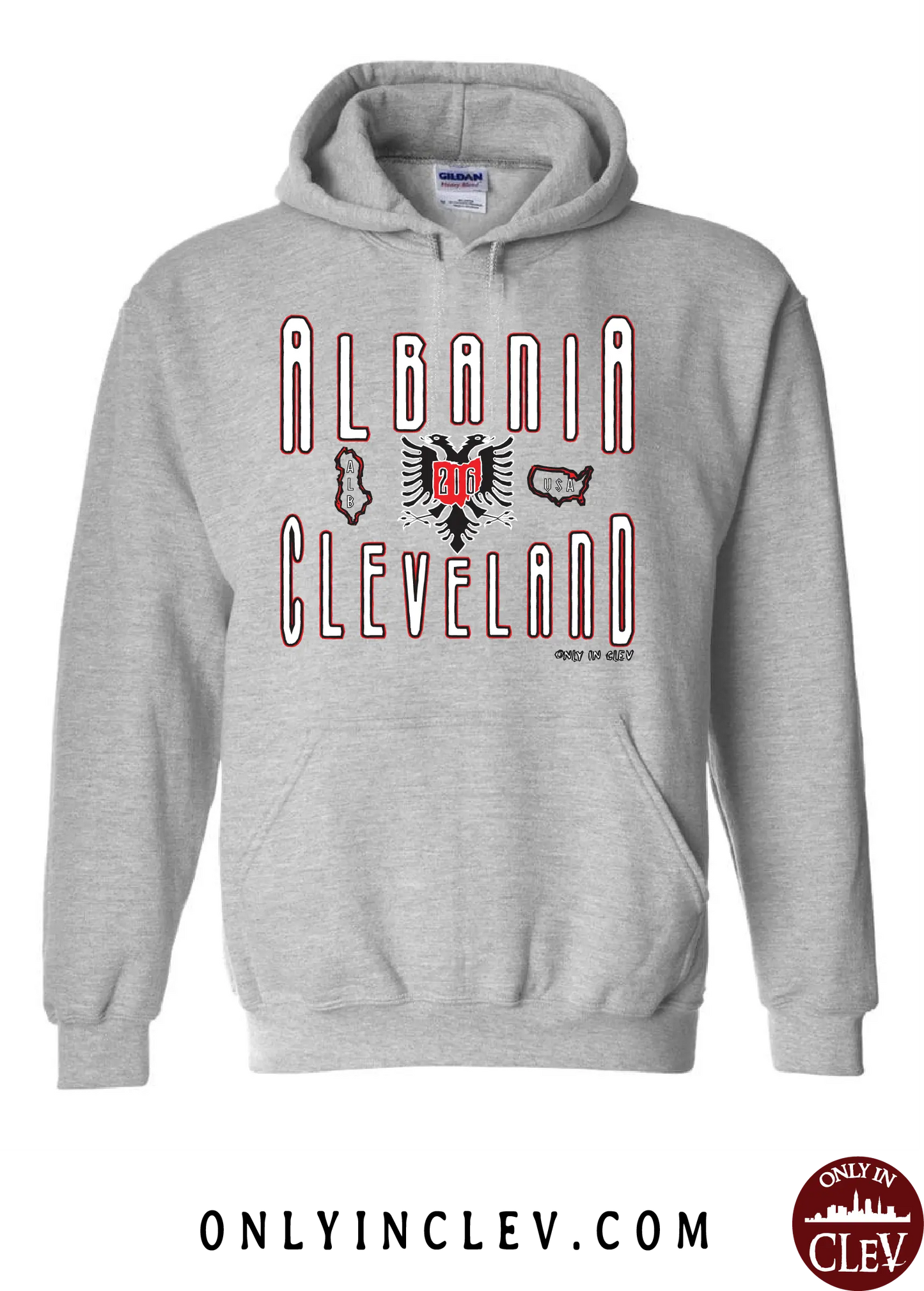 "Cleveland Albania" Design on Gray - Only in Clev