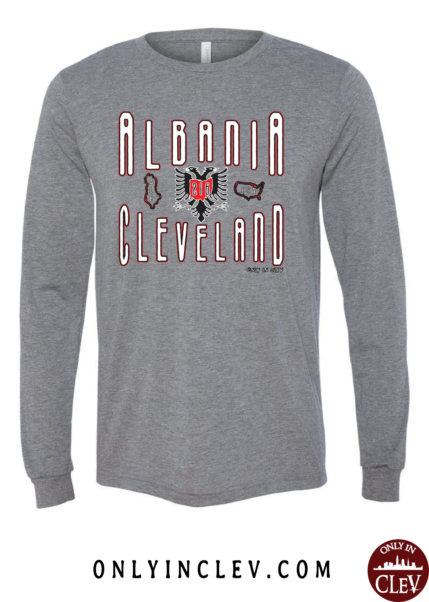 "Cleveland Albania" Design on Gray - Only in Clev