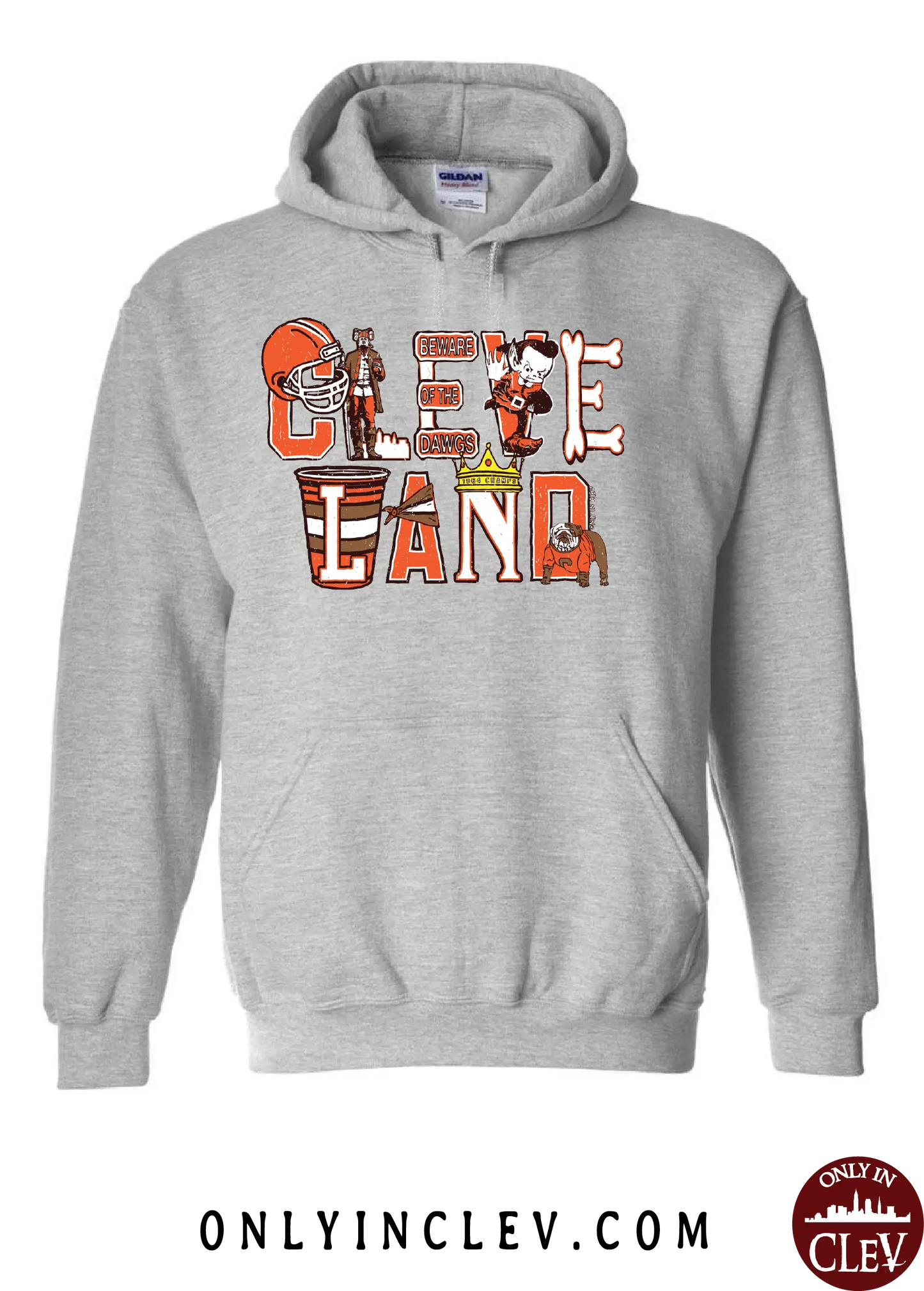 "Football Collage" on Gray - Only in Clev