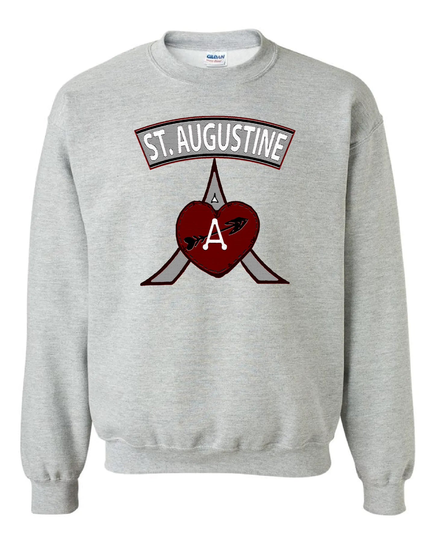 St. Augustine Academy (Gray) Arrow Design on Gray - Only in Clev 3XL-Crew-Sweatshirt