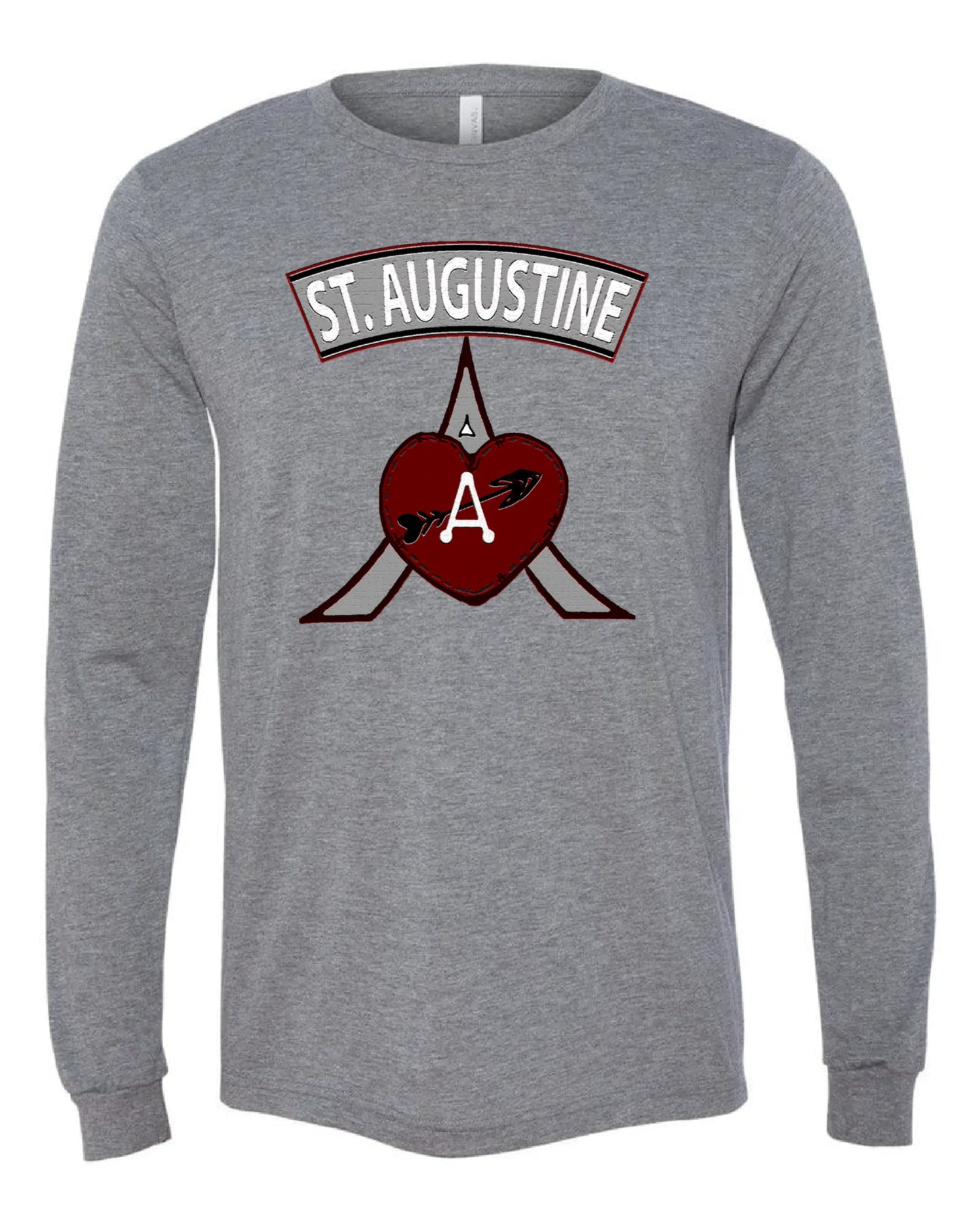 St. Augustine Academy (Gray) Arrow Design on Gray - Only in Clev 3XL-Unisex-Long-Sleeve-T-Shirt