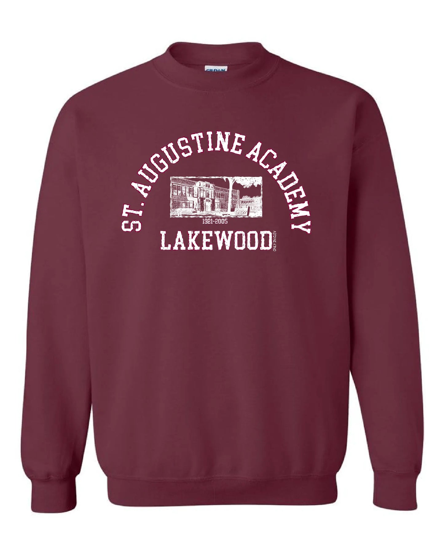 "St. Augustine Academy" Design on Maroon - Only in Clev 3XL-Crew-Sweatshirt