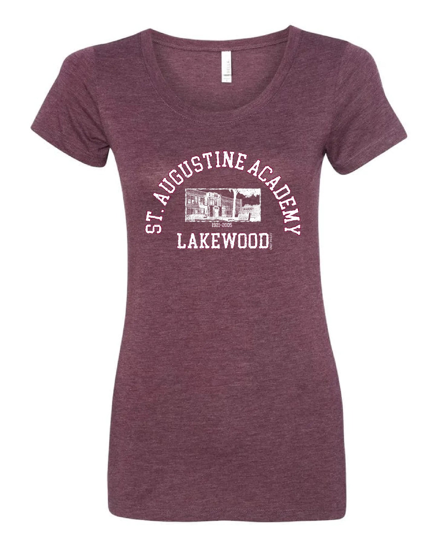 "St. Augustine Academy" Design on Maroon - Only in Clev 2XL-Women-s-Short-Sleeve-T-Shirt