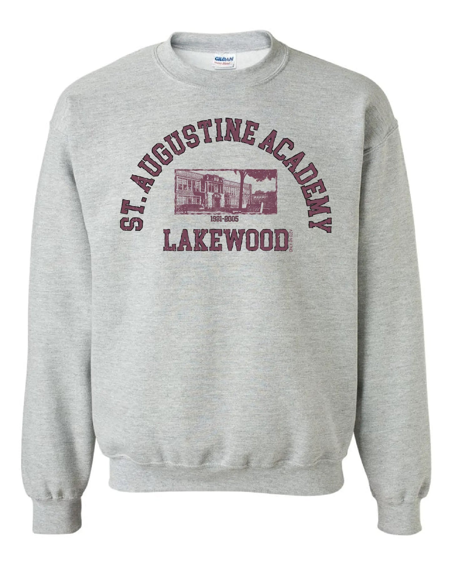 Maroon "St. Augustine Academy" Design on Grey - Only in Clev 3XL-Crew-Sweatshirt