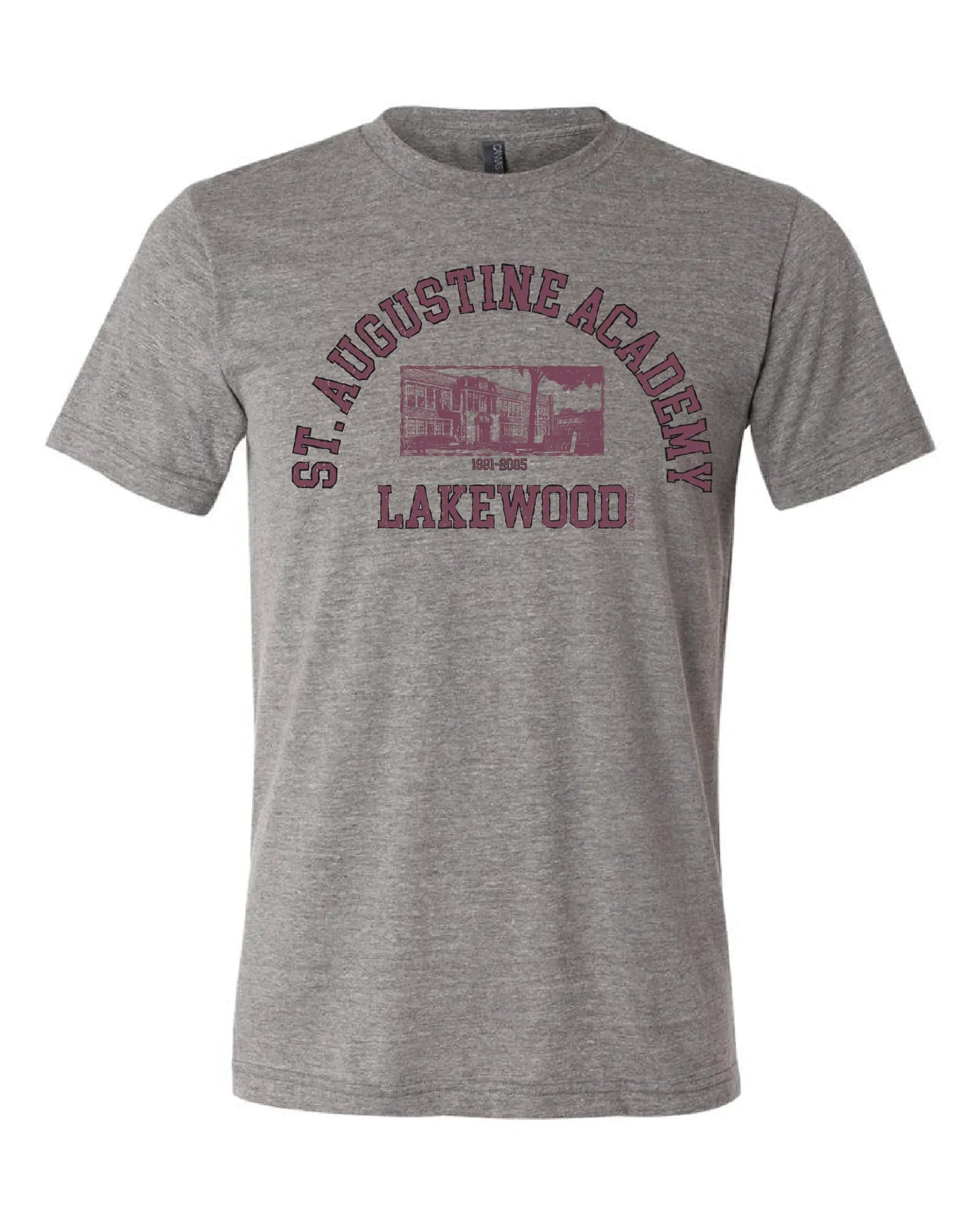 Maroon "St. Augustine Academy" Design on Grey - Only in Clev 3XL-Men-s-Short-Sleeve-T-Shirt