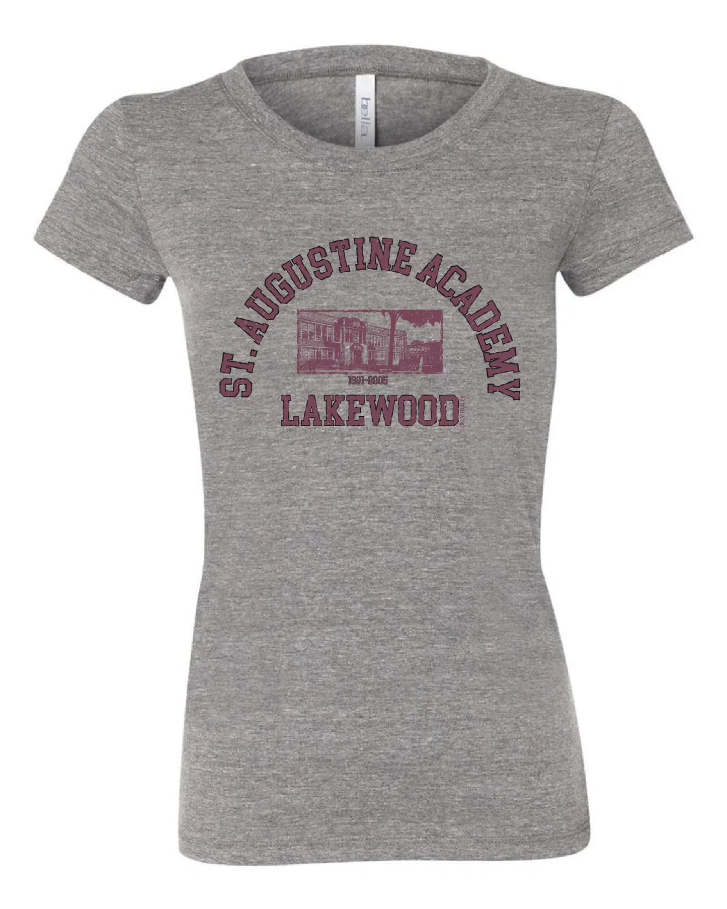Maroon "St. Augustine Academy" Design on Grey - Only in Clev