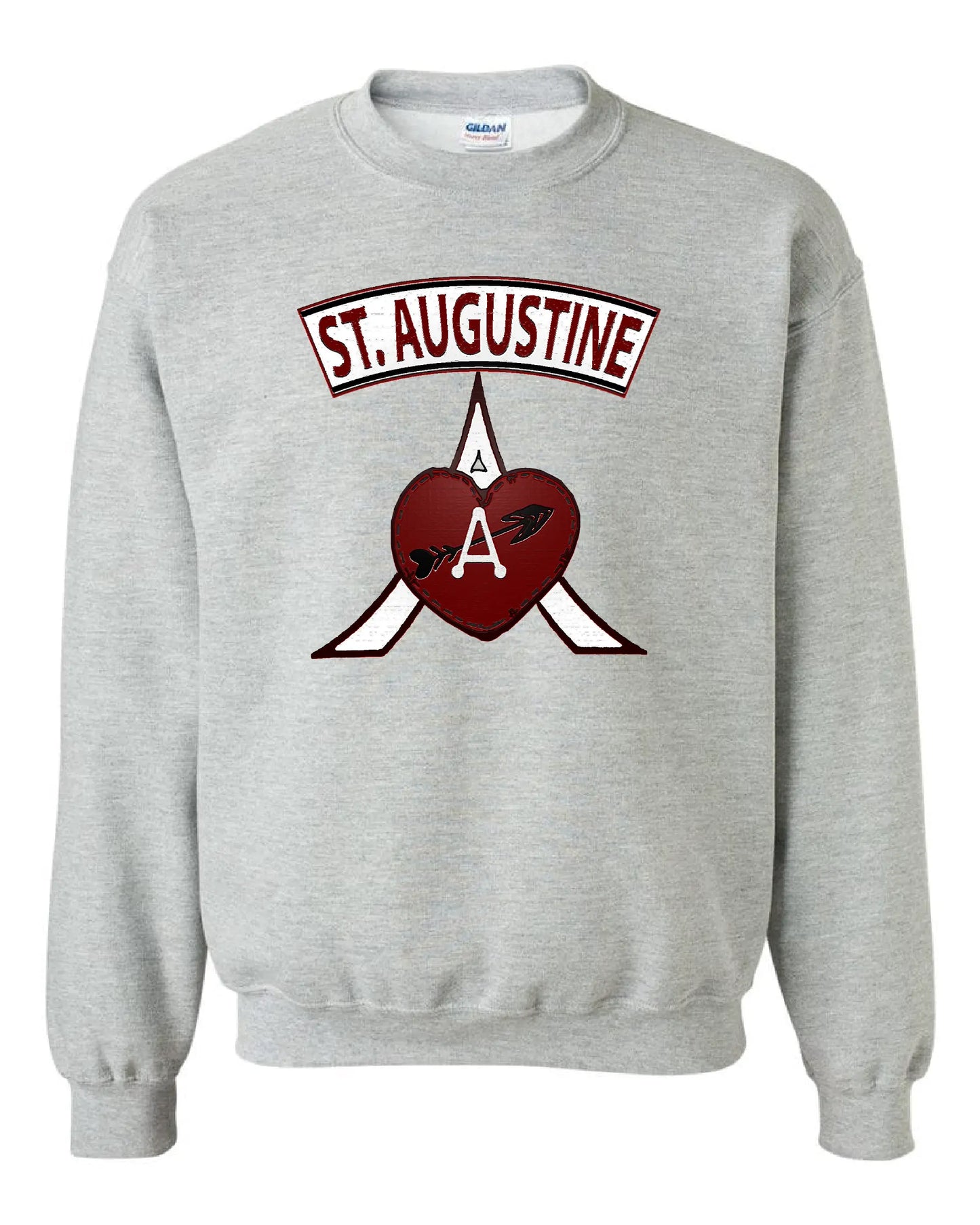St. Augustine Academy Arrow Design on Grey - Only in Clev 3XL-Crew-Sweatshirt