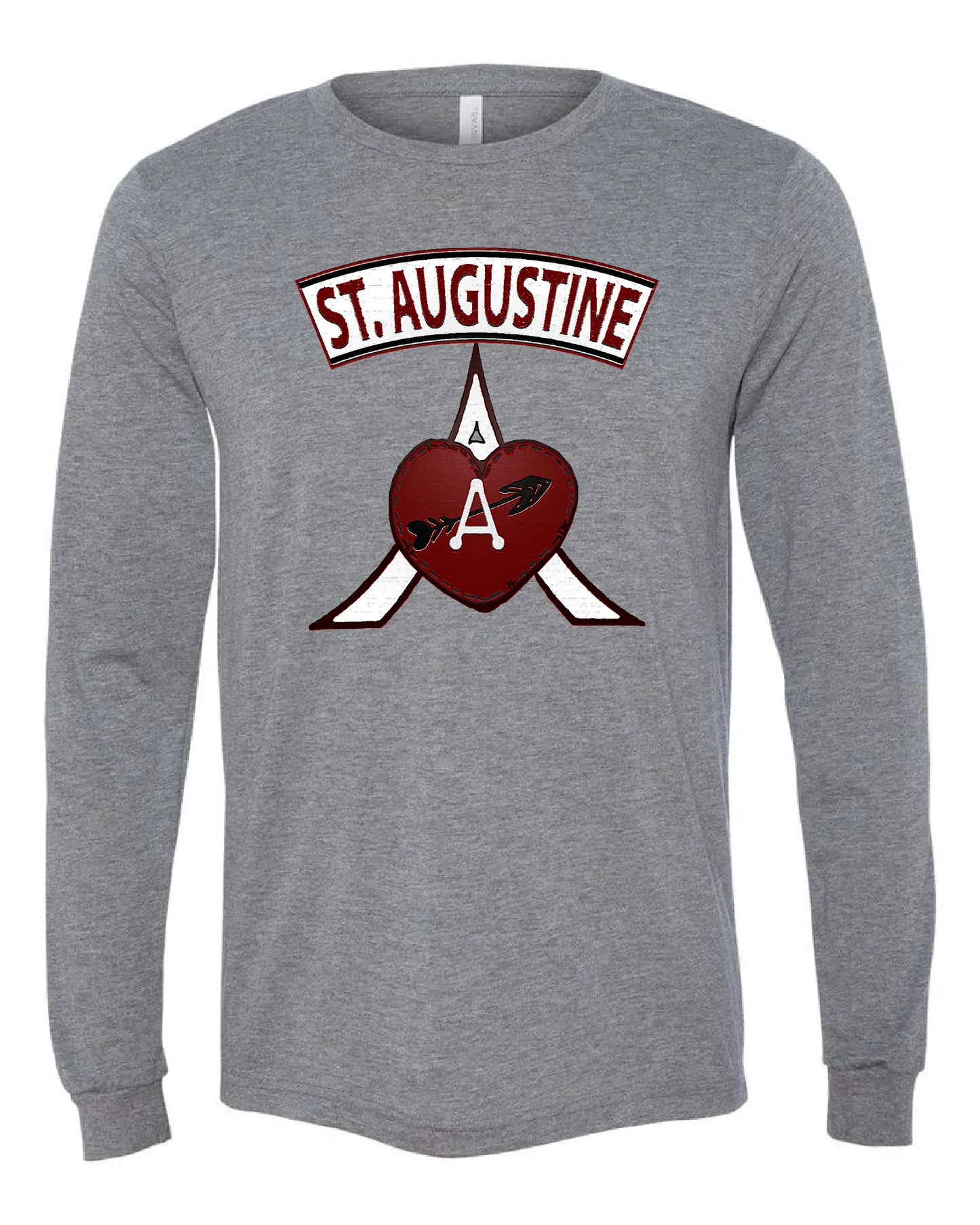 St. Augustine Academy Arrow Design on Grey - Only in Clev 3XL-Unisex-Long-Sleeve-T-Shirt