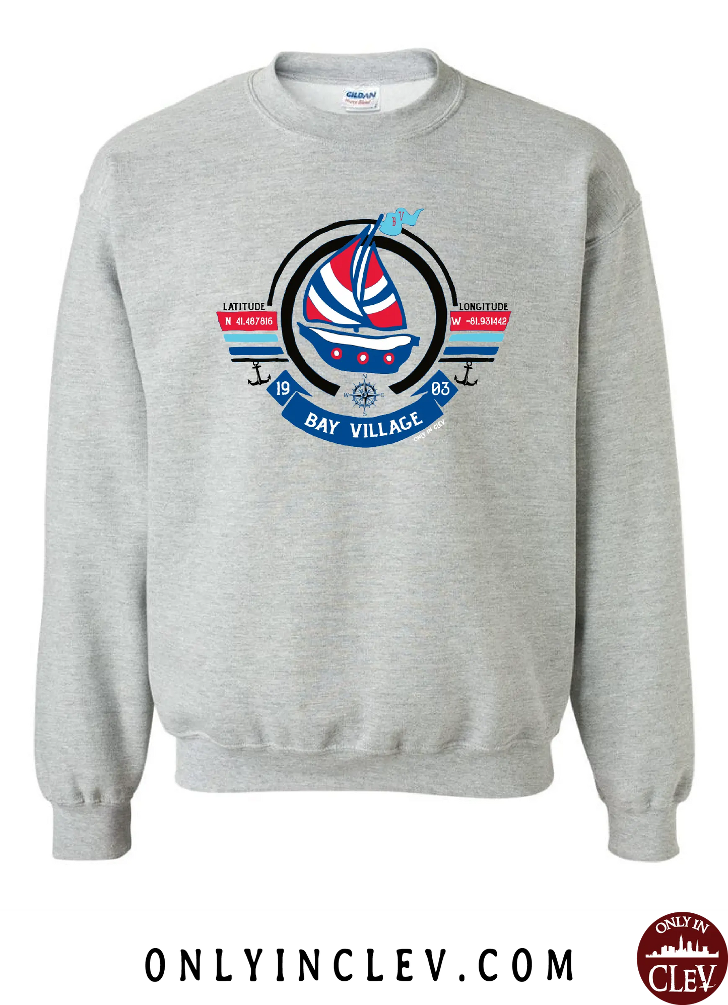 "Bay Village" T Shirt on Gray - Only in Clev