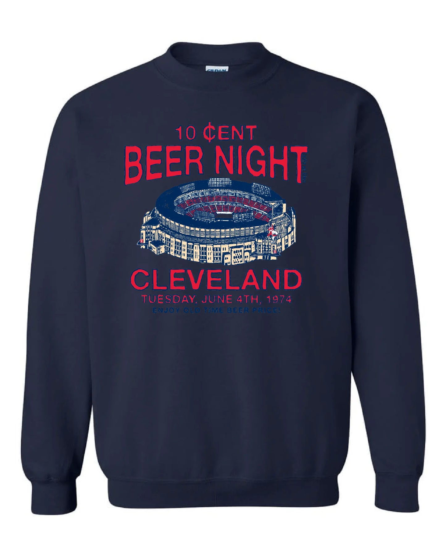 "Cleveland Beer Night" on Navy - Only in Clev 3XL-Crew-Sweatshirt