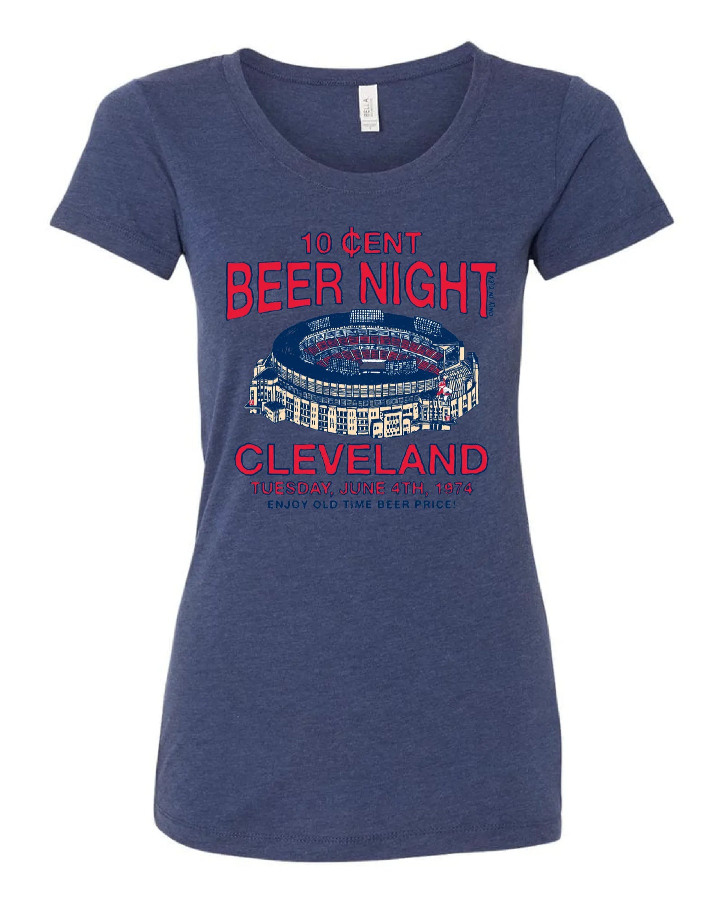 "Cleveland Beer Night" on Navy - Only in Clev 2XL-Women-s-Short-Sleeve-T-Shirt