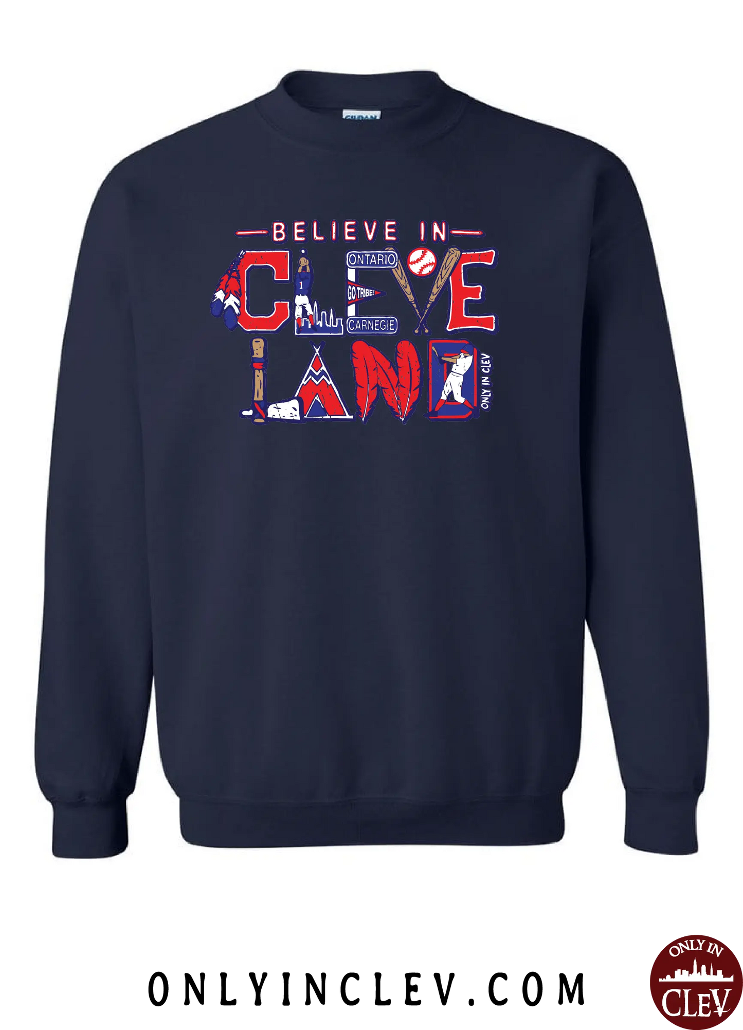 "Believe in Cleveland Baseball" on Navy - Only in Clev