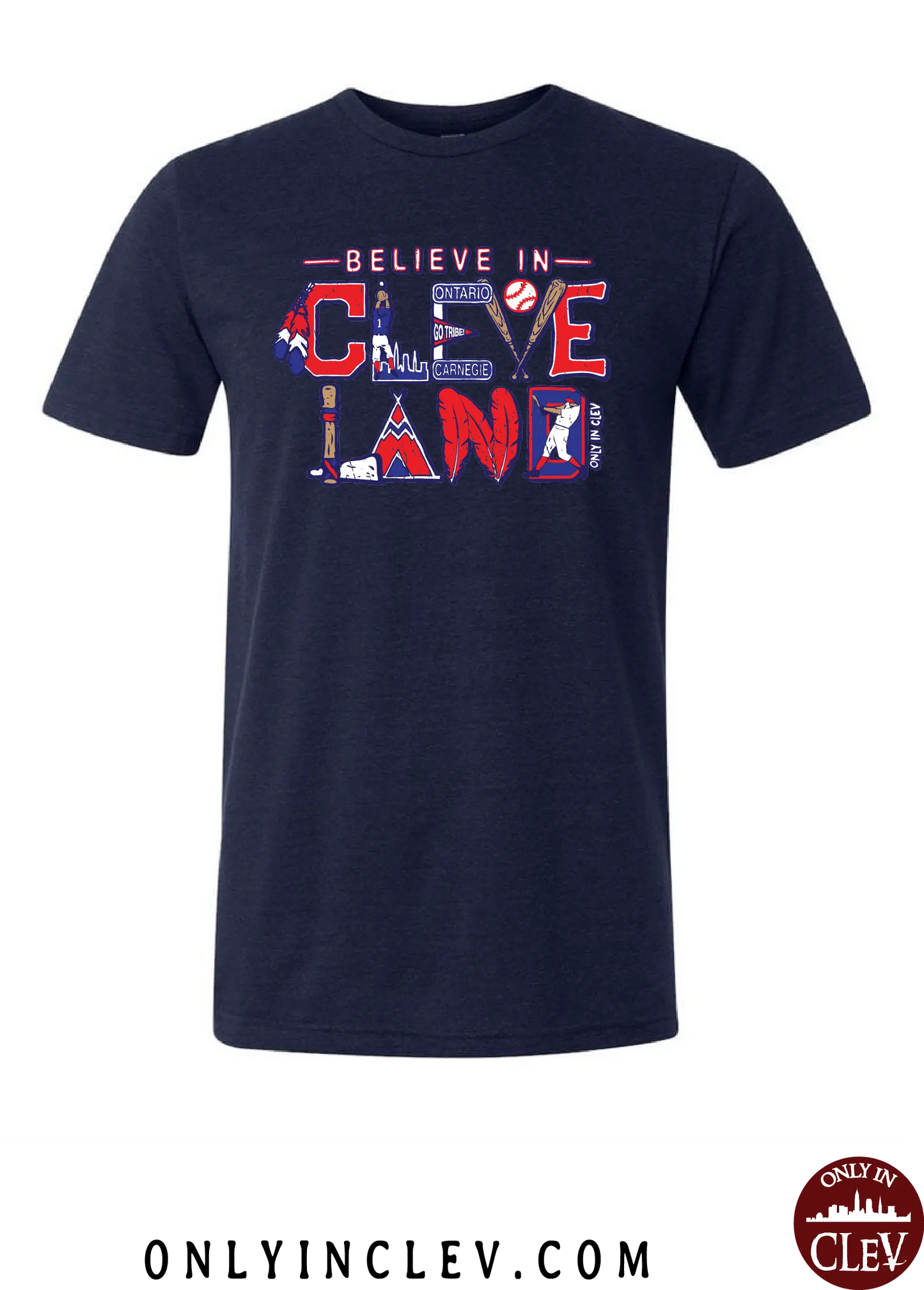 "Believe in Cleveland Baseball" on Navy - Only in Clev
