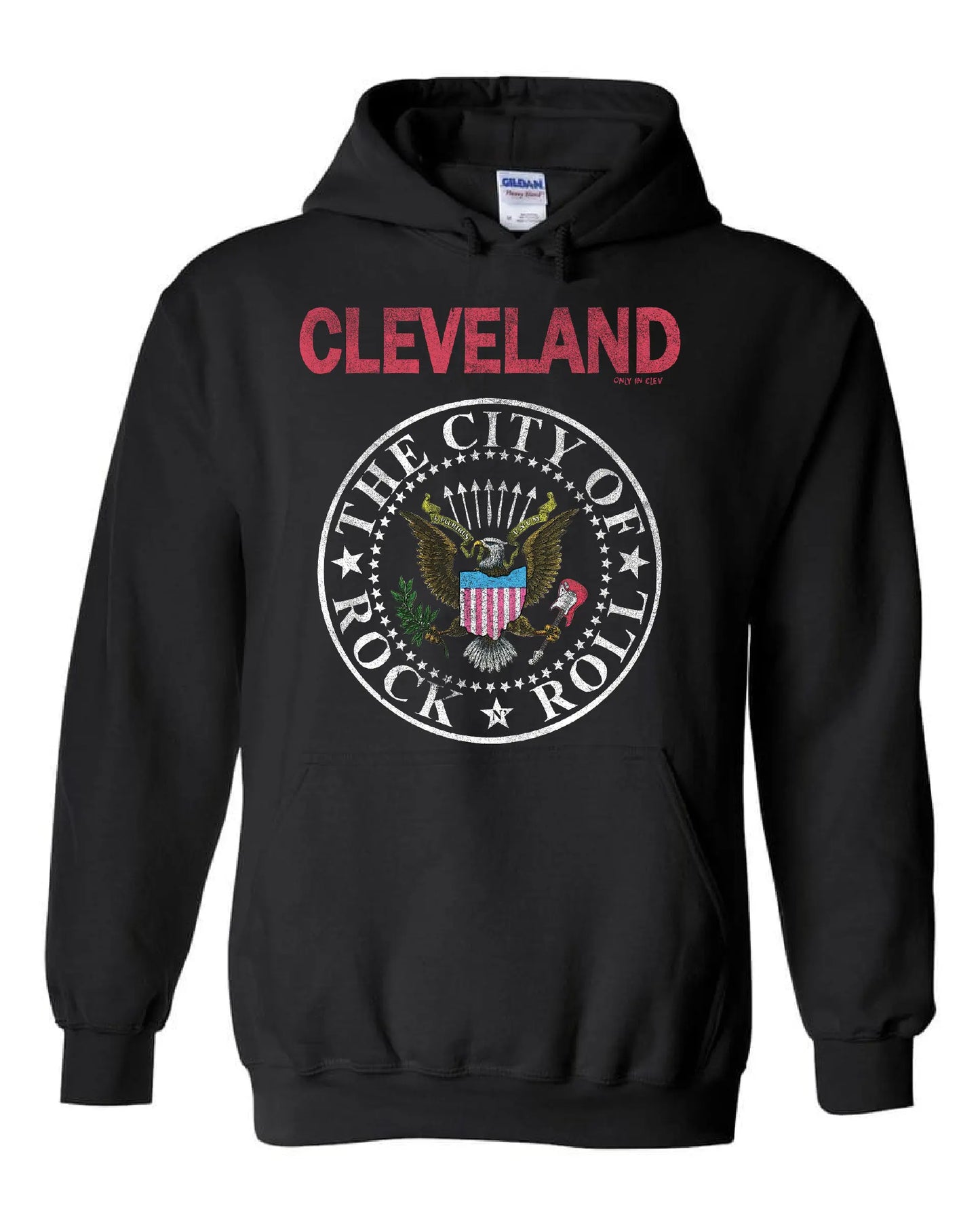 Cleveland Rock and Roll Crest on Black - Only in Clev 3XL-Hoodies
