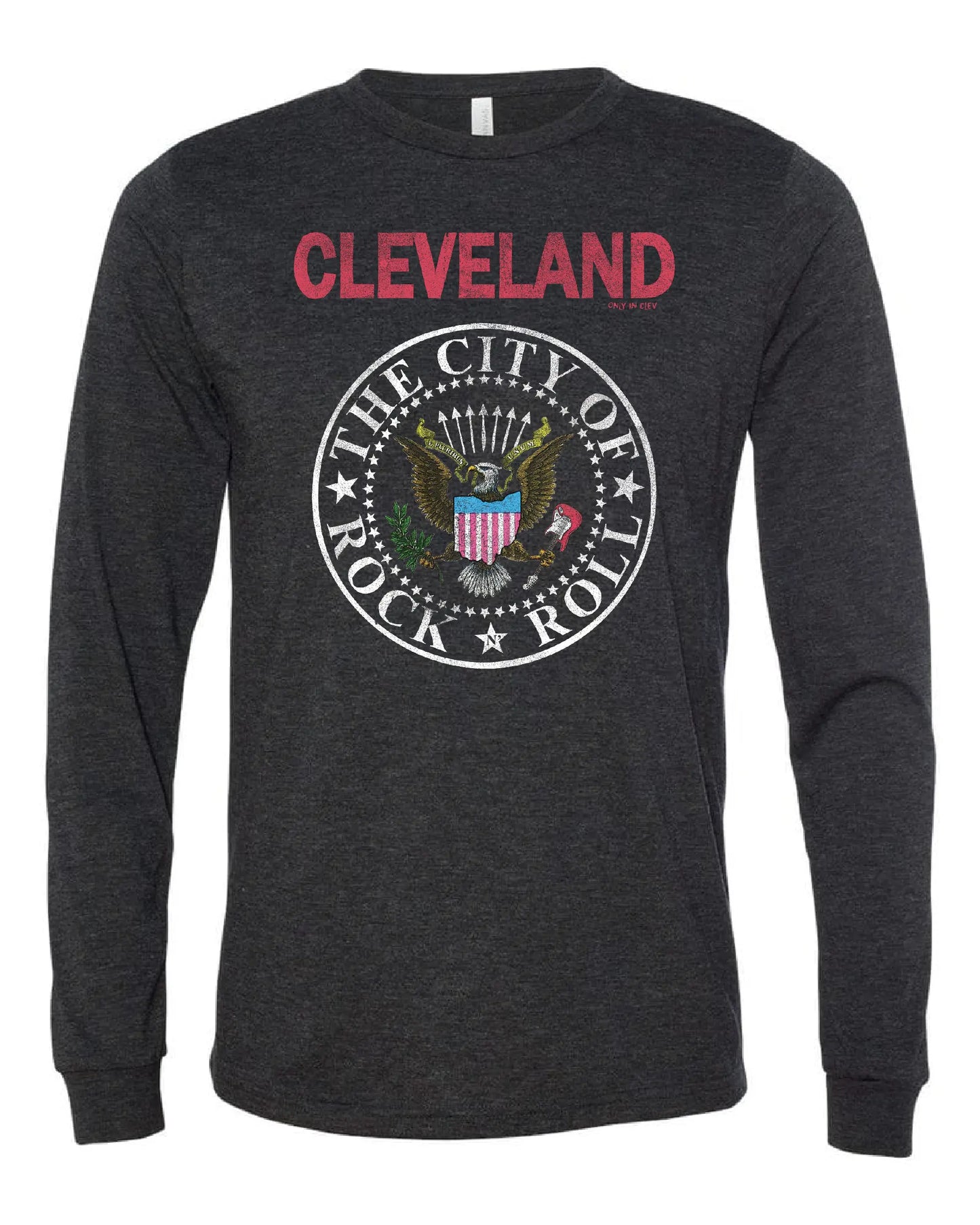 Cleveland Rock and Roll Crest on Black - Only in Clev 3XL-Unisex-Long-Sleeve-T-Shirt