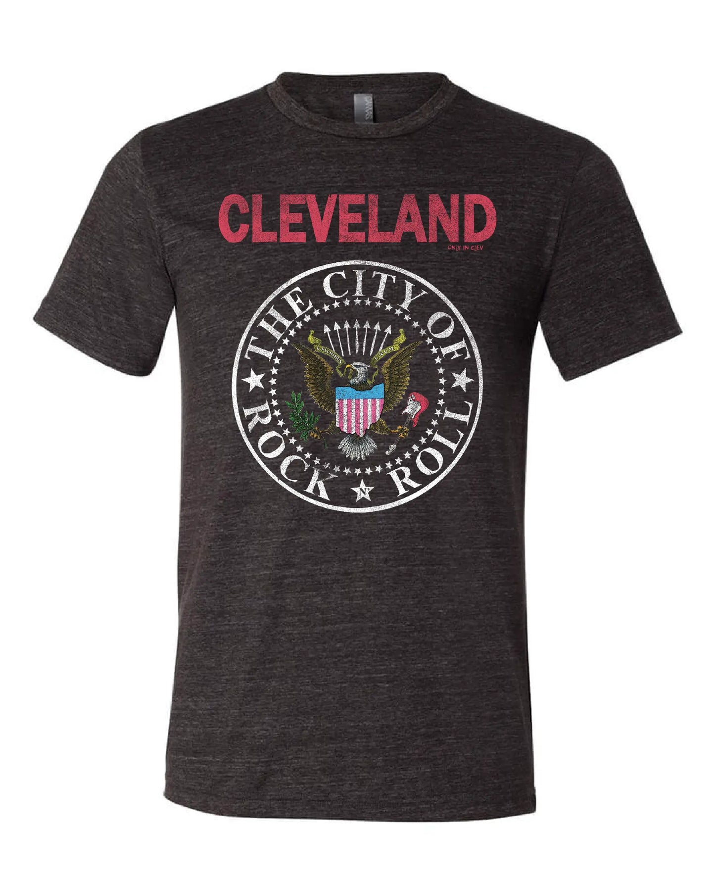 Cleveland Rock and Roll Crest on Black - Only in Clev 3XL-Men-s-Short-Sleeve-T-Shirt