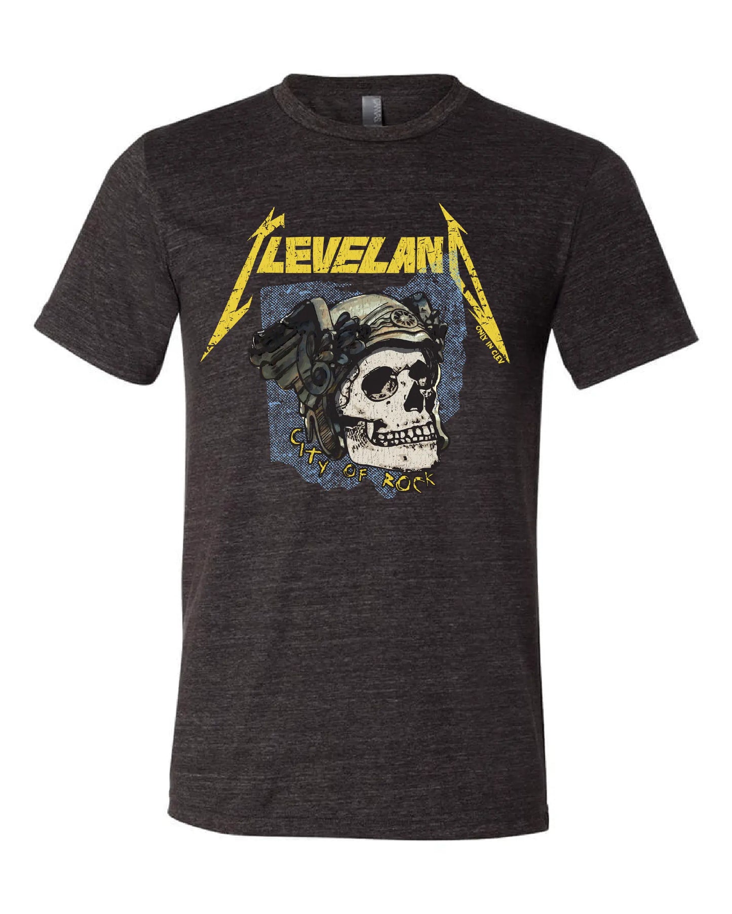 Cleveland Rock Skull on Black - Only in Clev 3XL-Men-s-Short-Sleeve-T-Shirt