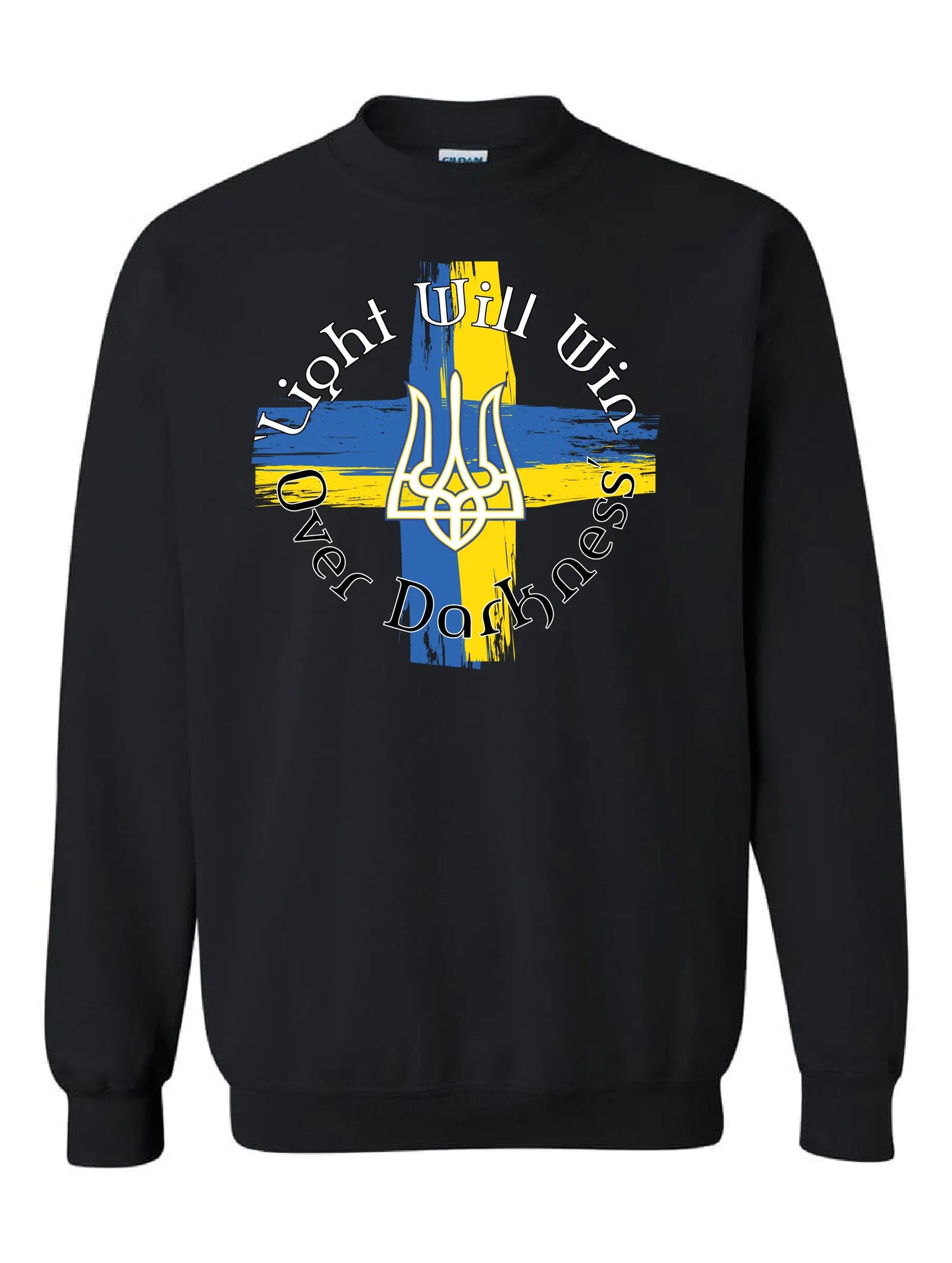 "Light Will Win Over Darkness" Ukraine Design on Black - Only in Clev