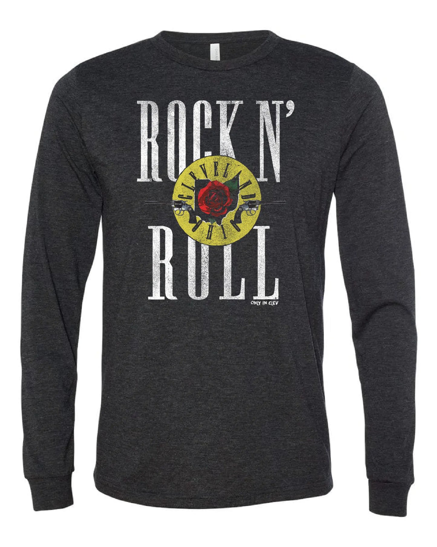 Rock n' Roll Cleveland on Black - Only in Clev 3XL-Unisex-Long-Sleeve-T-Shirt