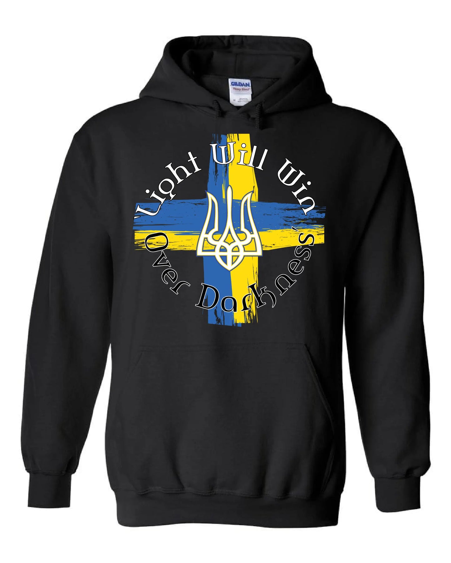 "Light Will Win Over Darkness" Ukraine Design on Black - Only in Clev