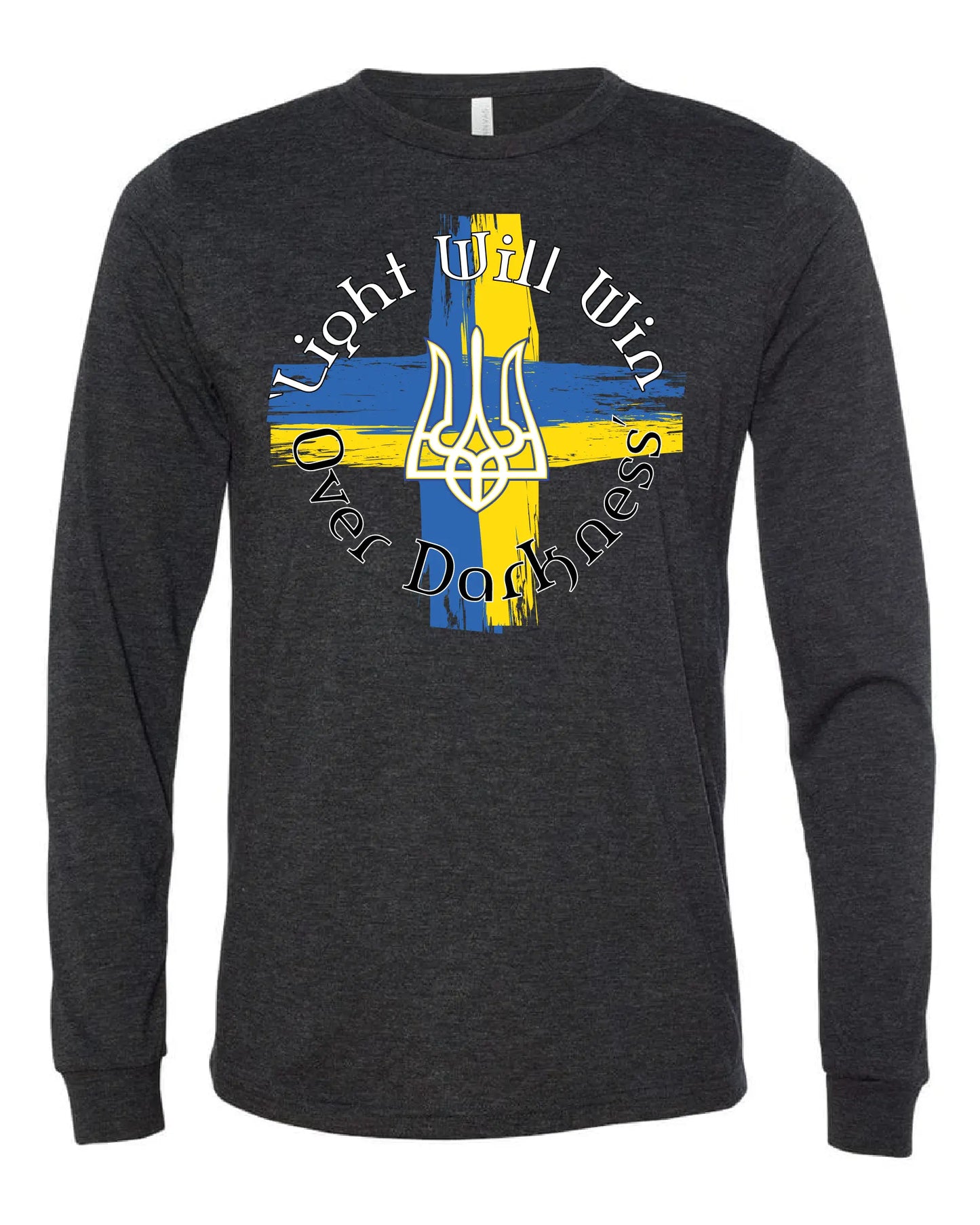 "Light Will Win Over Darkness" Ukraine Design on Black - Only in Clev