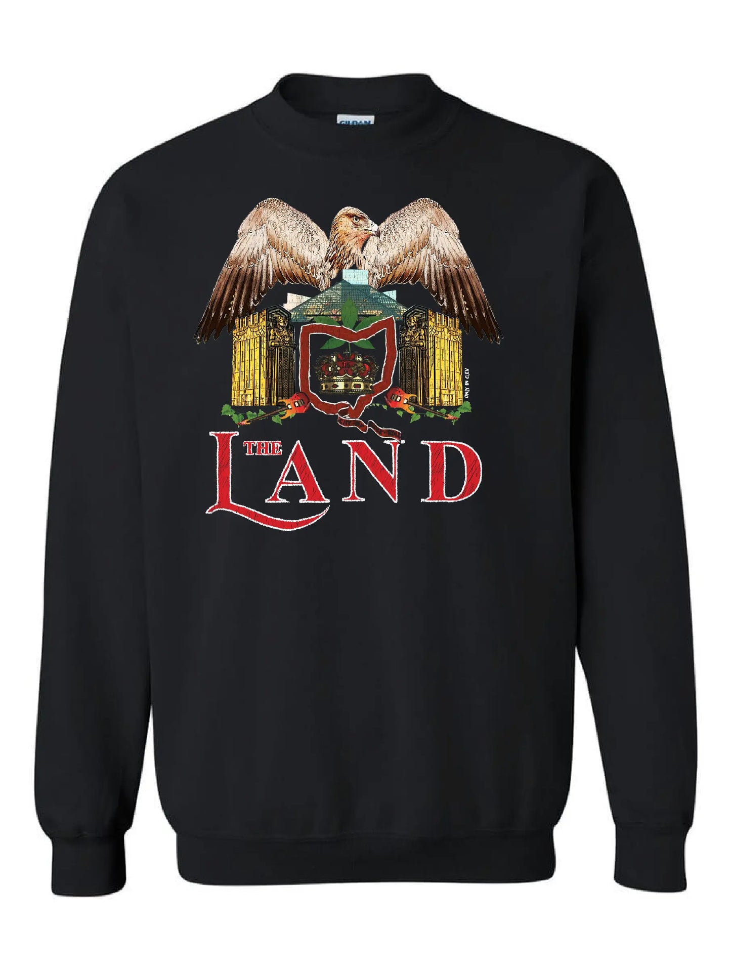 The Land of Rock and Roll on Black - Only in Clev 3XL-Crew-Sweatshirt