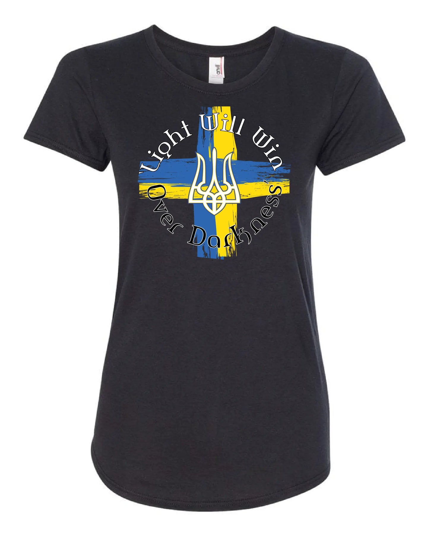 "Light Will Win Over Darkness" Ukraine Design on Black - Only in Clev