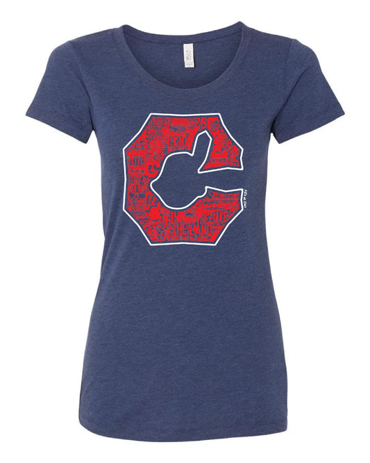 "Cleveland Block C" Baseball Design on Navy - Only in Clev
