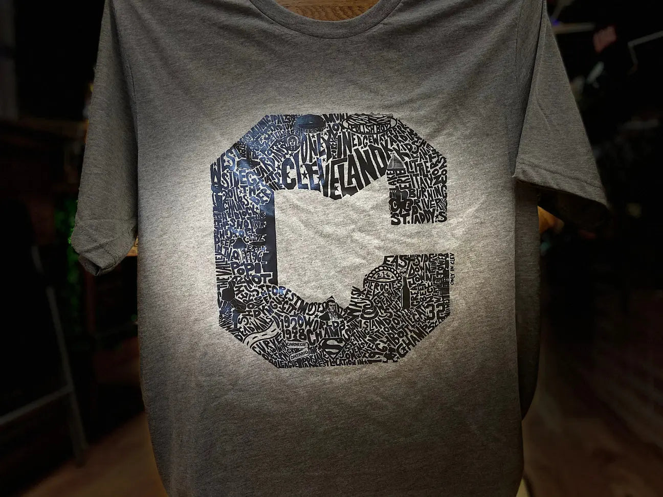 "Block C" Only in Cleveland Design" on Gray - Only in Clev