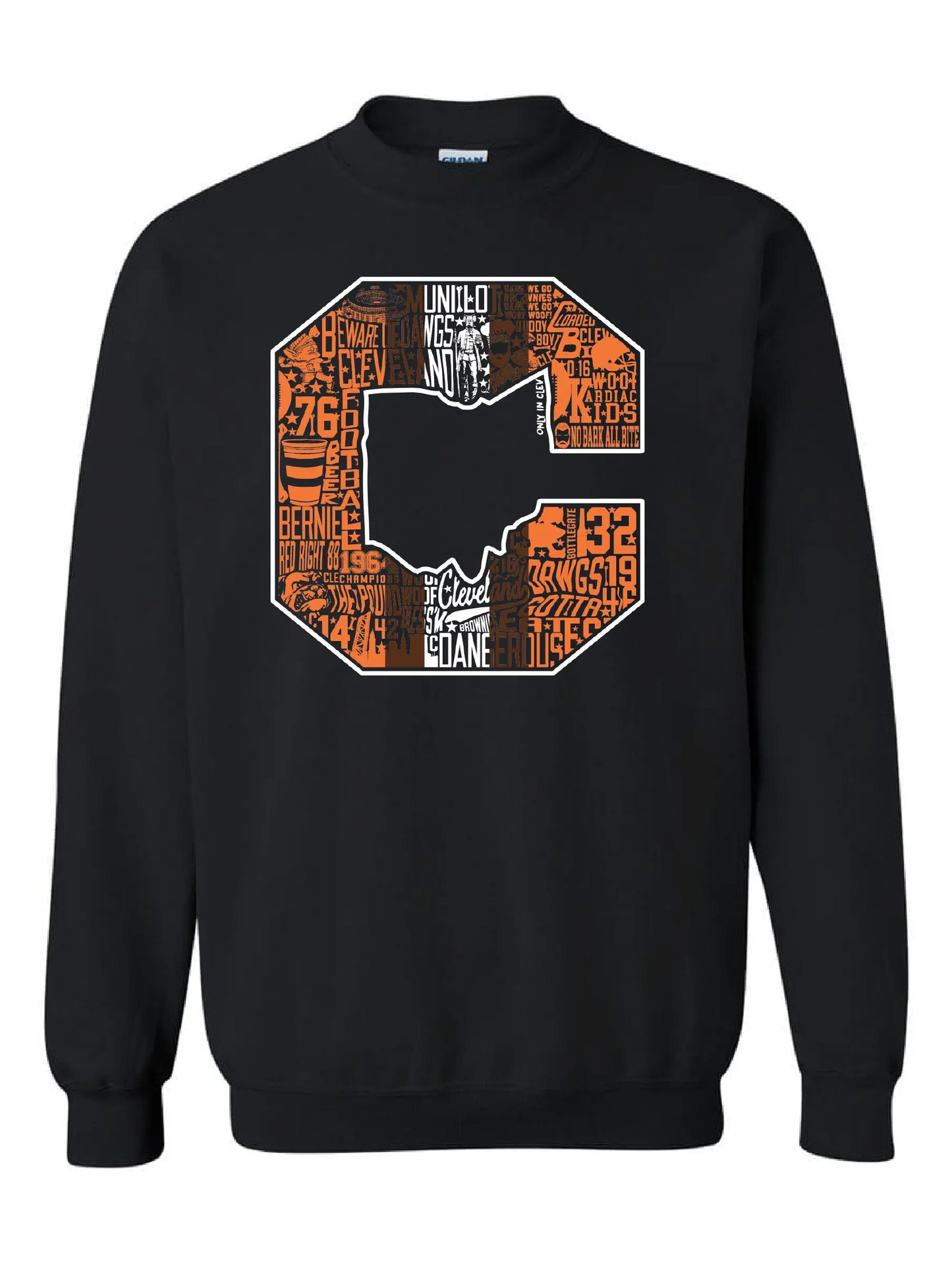 "Block C Striped Vintage Design" on Black - Only in Clev