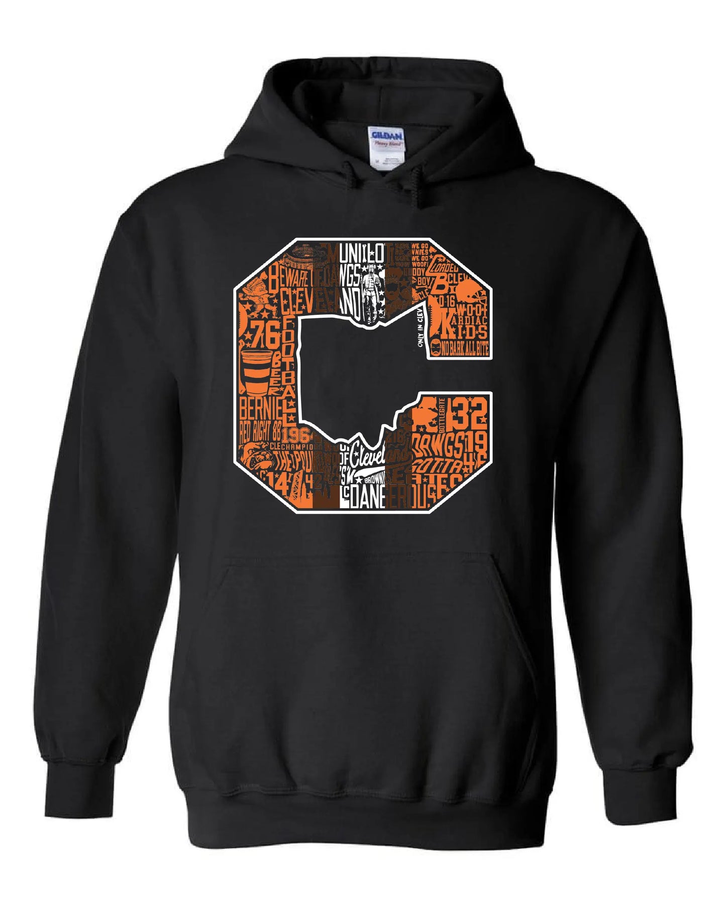 "Block C Striped Vintage Design" on Black - Only in Clev