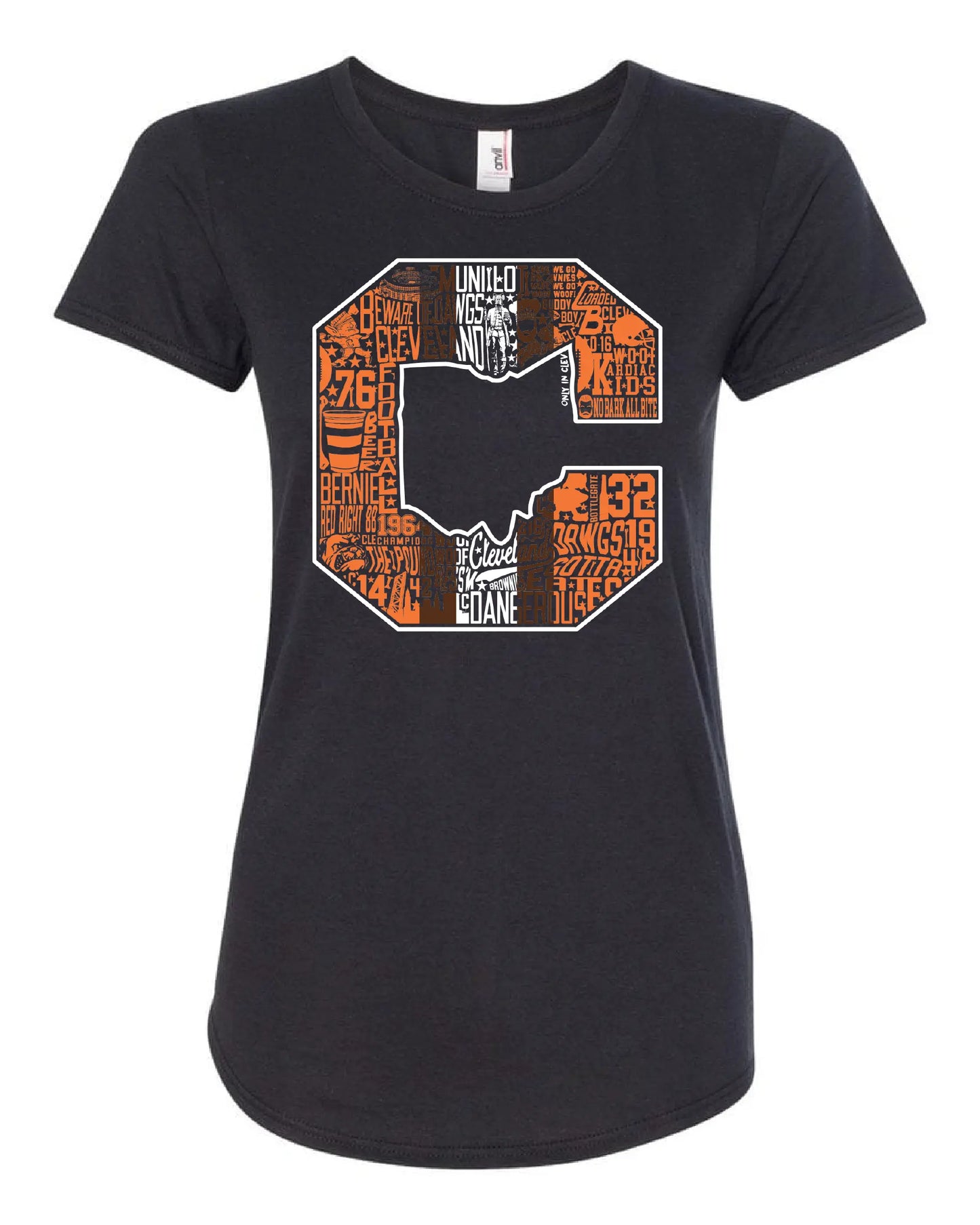 "Block C Striped Vintage Design" on Black - Only in Clev