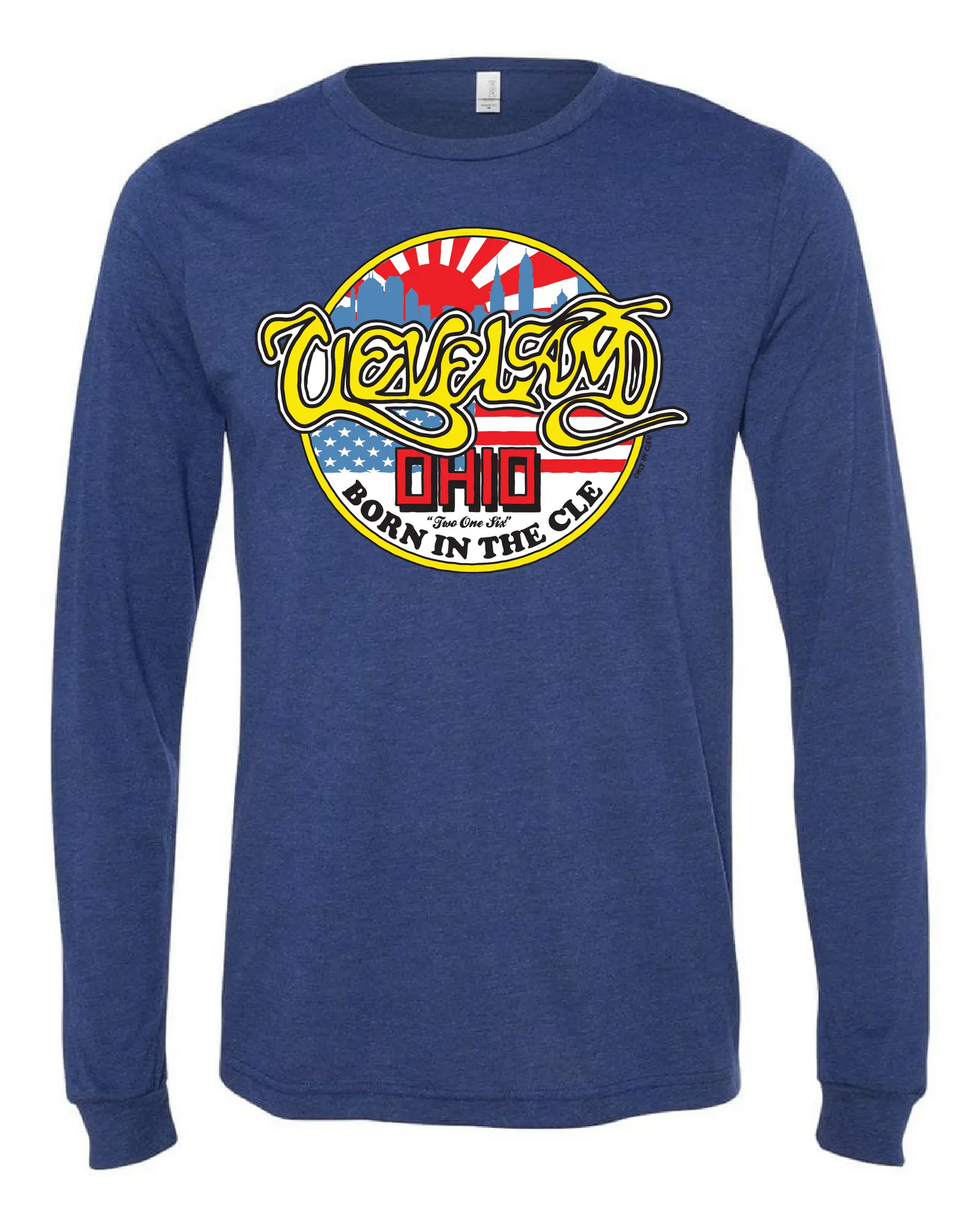 "Born in the CLE" on Navy - Only in Clev 3XL-Unisex-Long-Sleeve-T-Shirt