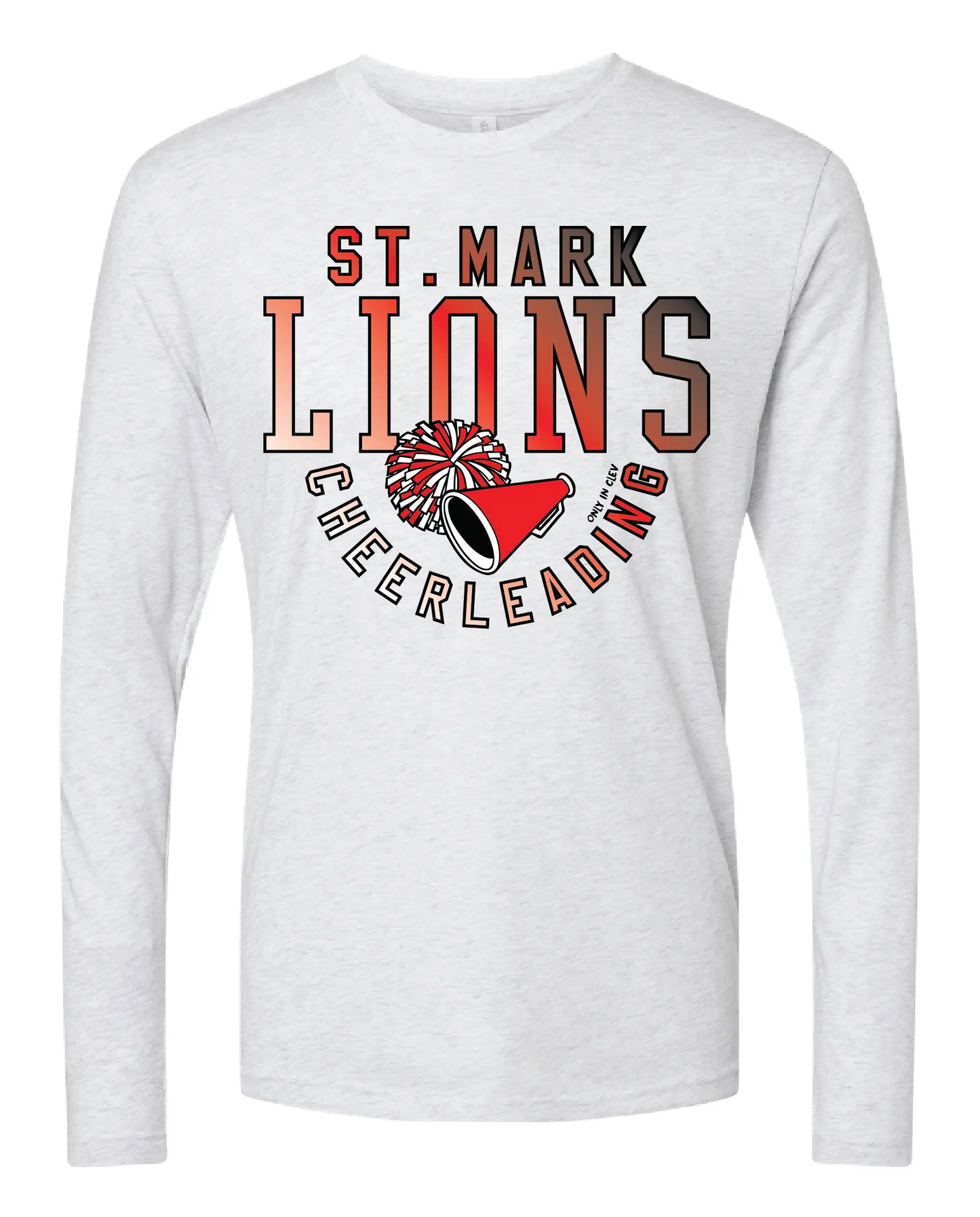 "St. Mark Lions Cheerleading" Design on Ash - Only in Clev 3XL-Unisex-Long-Sleeve-T-Shirt