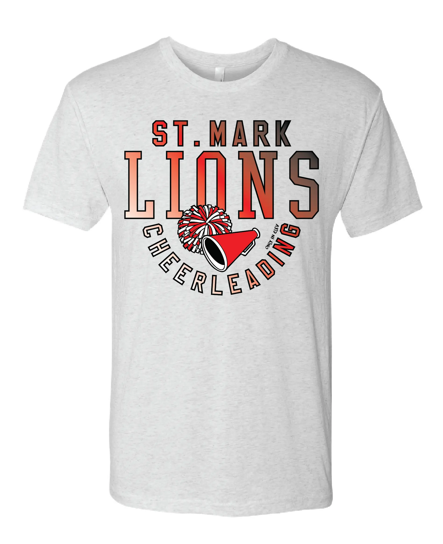 "St. Mark Lions Cheerleading" Design on Ash - Only in Clev 3XL-Men-s-Short-Sleeve-T-Shirt