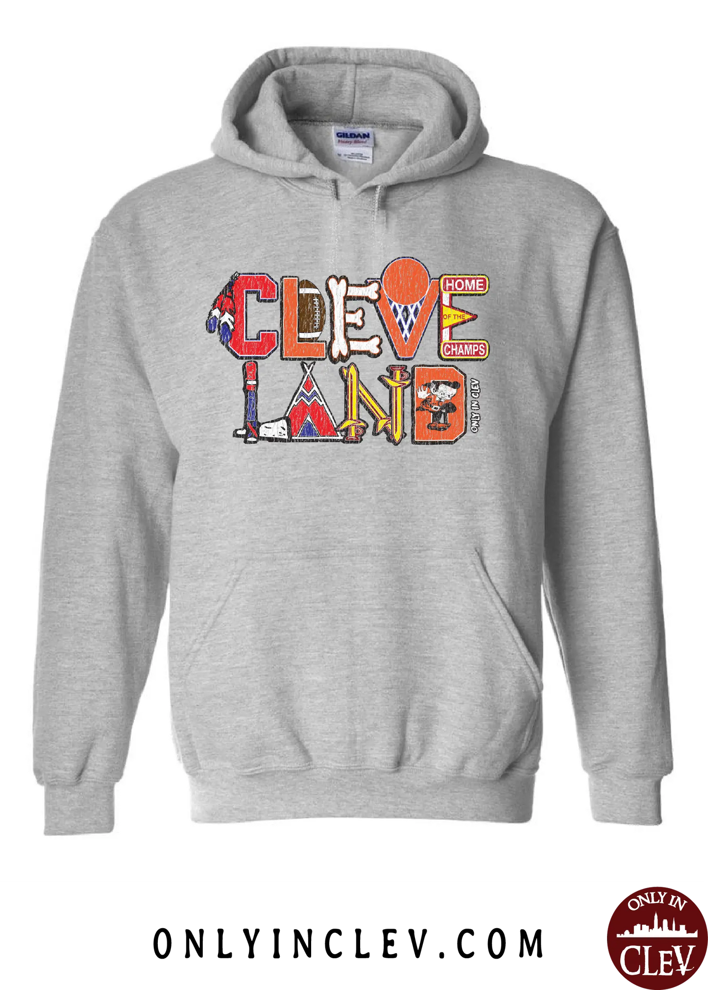 "Cleveland All Sports Design" on Gray - Only in Clev
