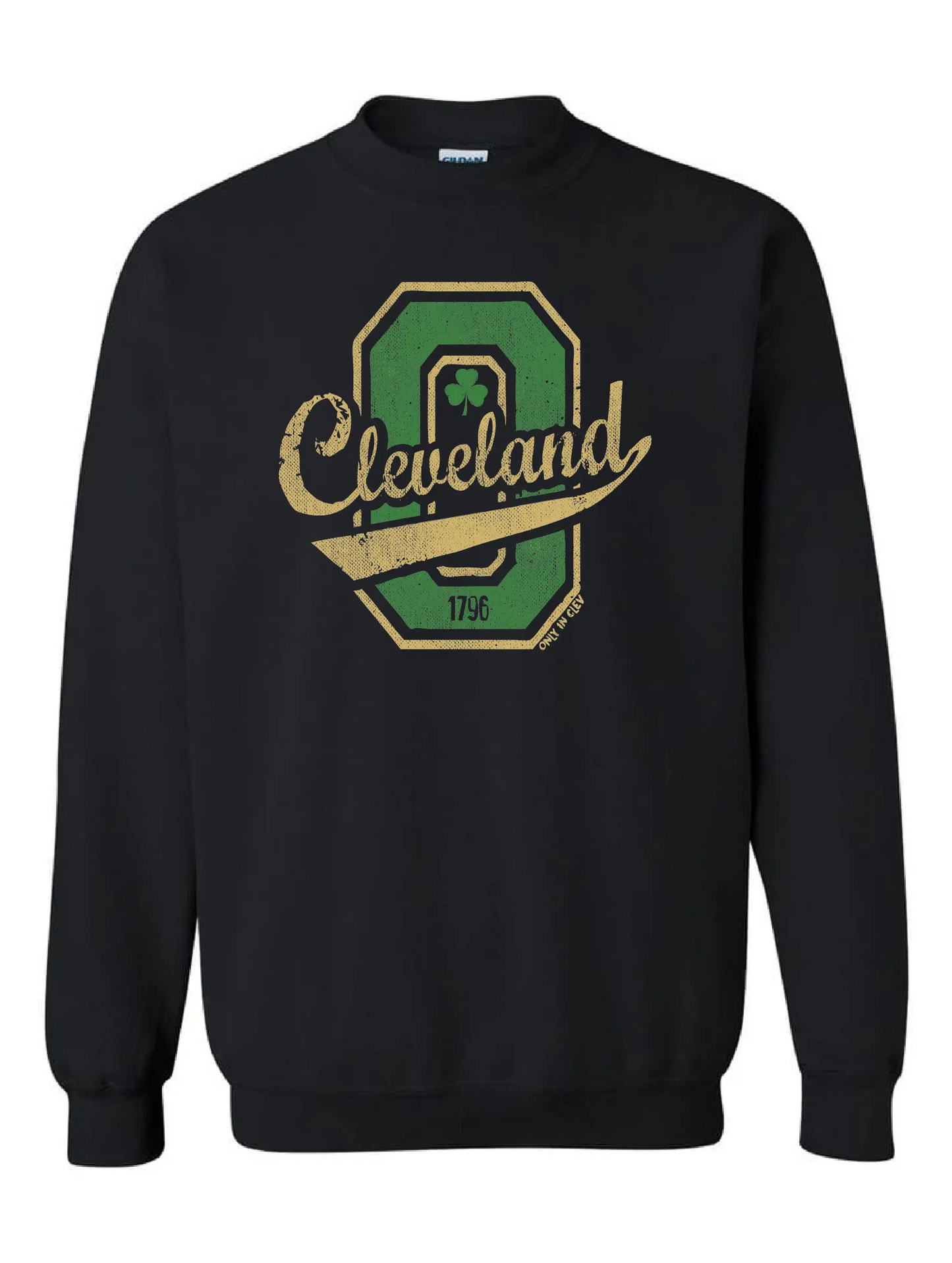 "Cleveland Ohio Script" Irish Design on black - Only in Clev